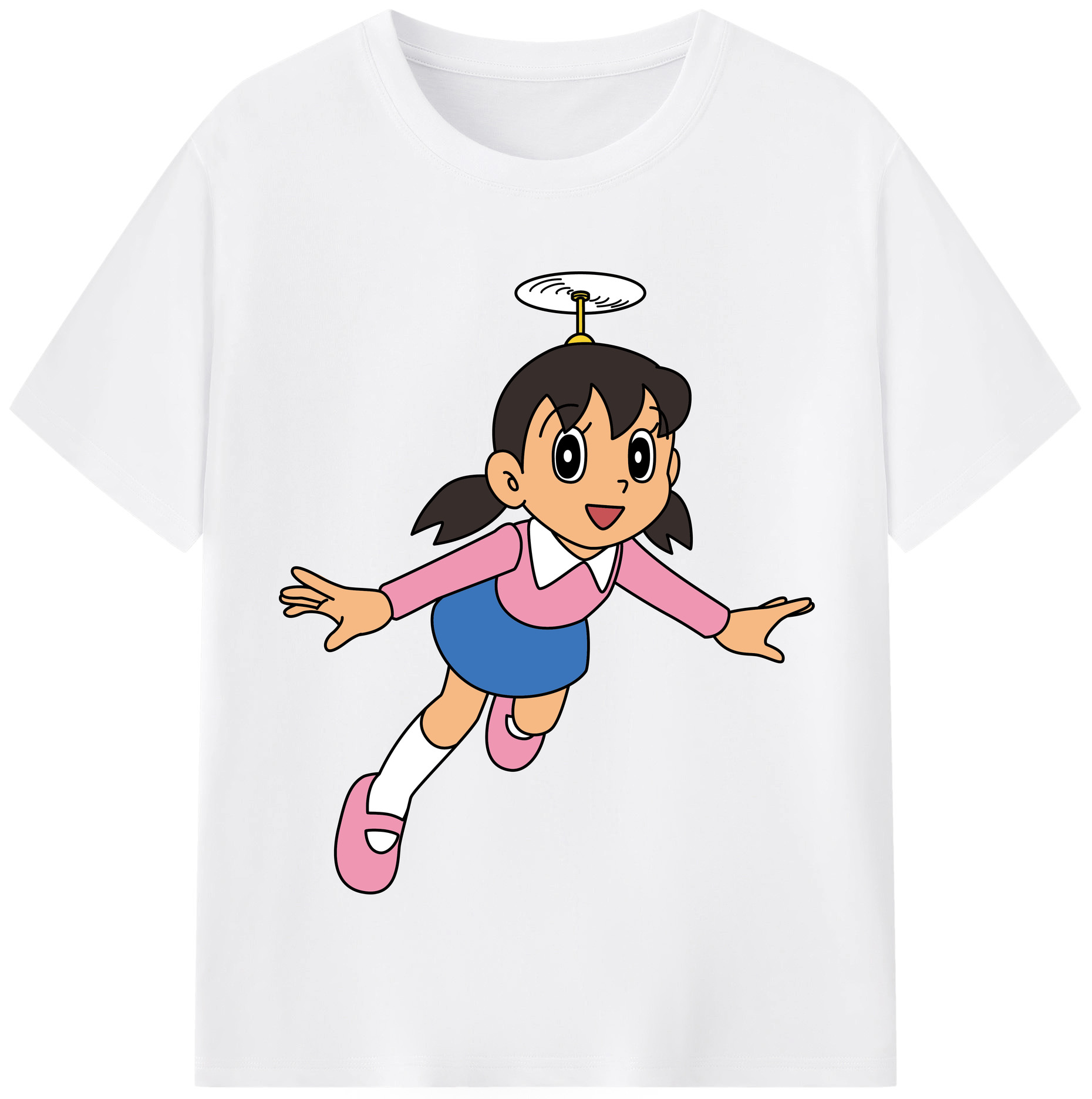 （画像用） ドラえもん みなもと しずか Doraemon Shizuka Minamoto 綿100％半袖Tシャツ（フロントプリント）