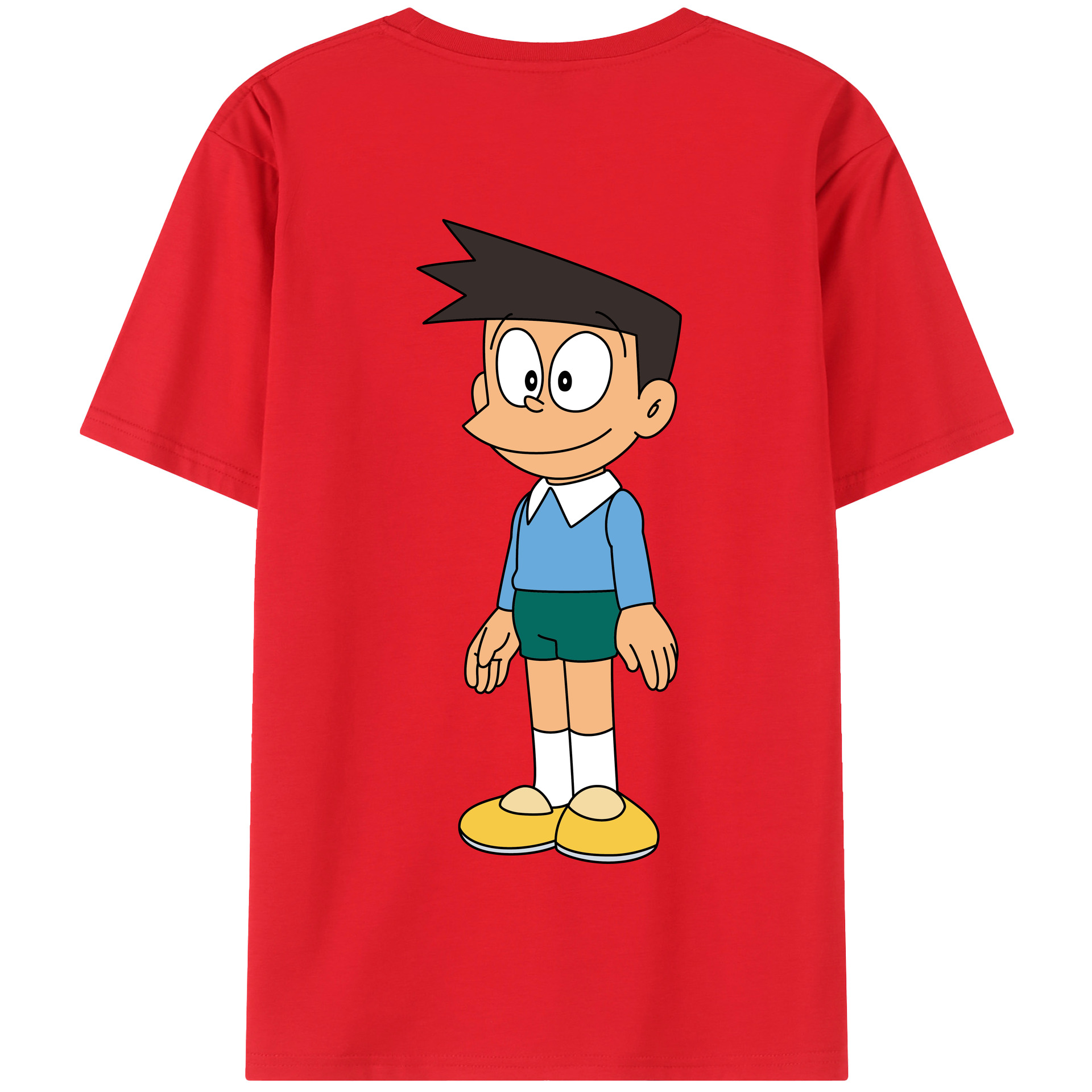 （画像用） ドラえもん 骨川 スネ夫 Doraemon Honekawa Suneo 綿100％半袖Tシャツ（背面プリント）