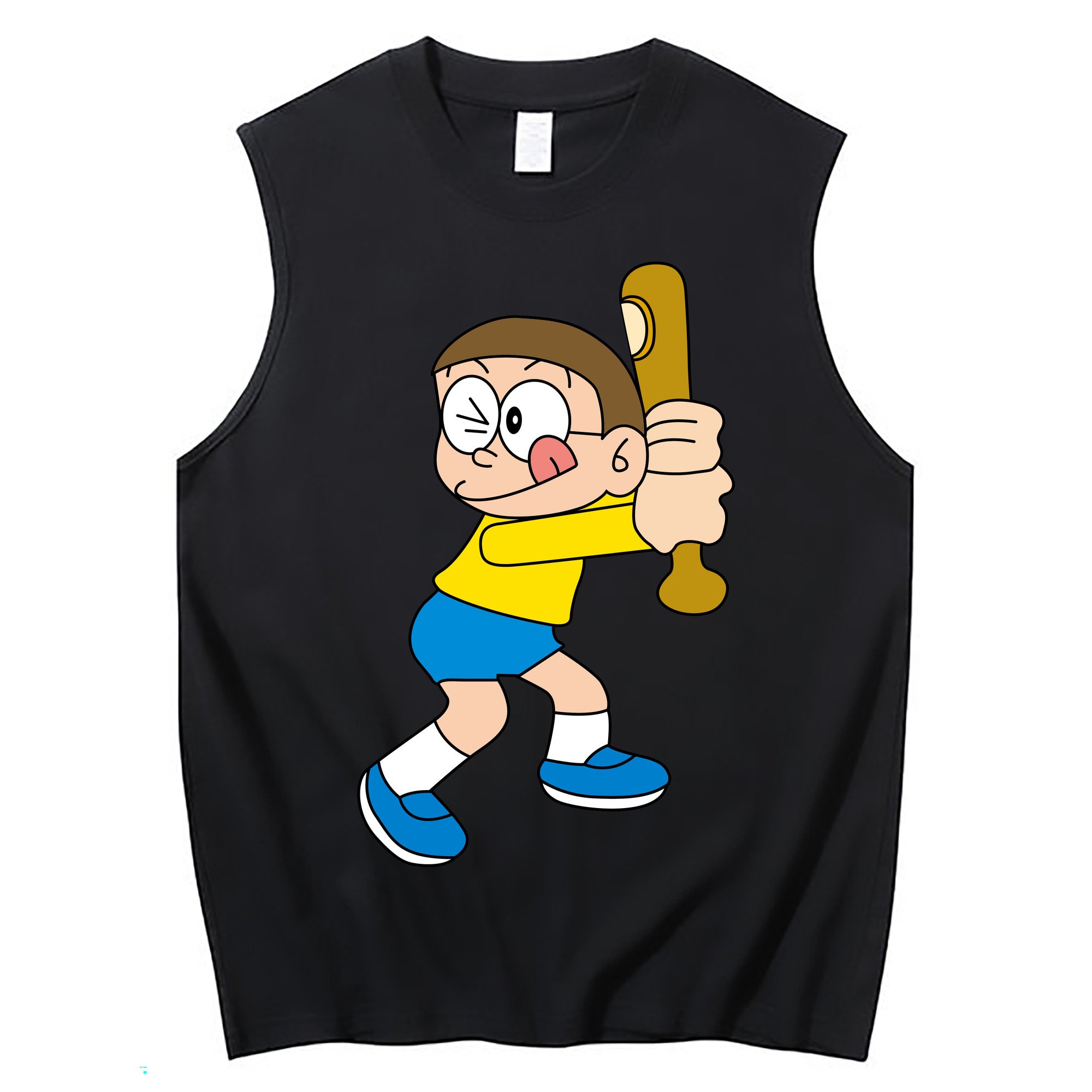 （画像用） ドラえもん 野比 のび太 Doraemon Nobita Nobi コットン100％タンクトップ（フロントプリント）
