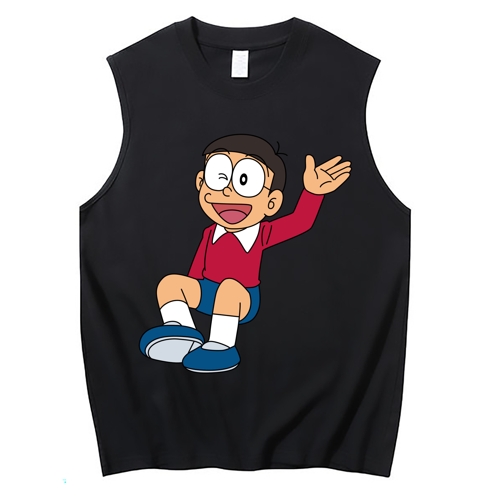 （画像用） ドラえもん 野比 のび太 Doraemon Nobita Nobi コットン100％タンクトップ（フロントプリント）