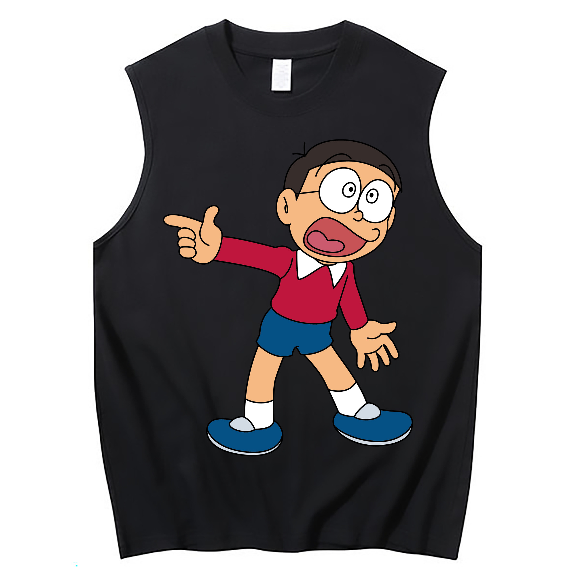 （画像用） ドラえもん 野比 のび太 Doraemon Nobita Nobi コットン100％タンクトップ（フロントプリント）