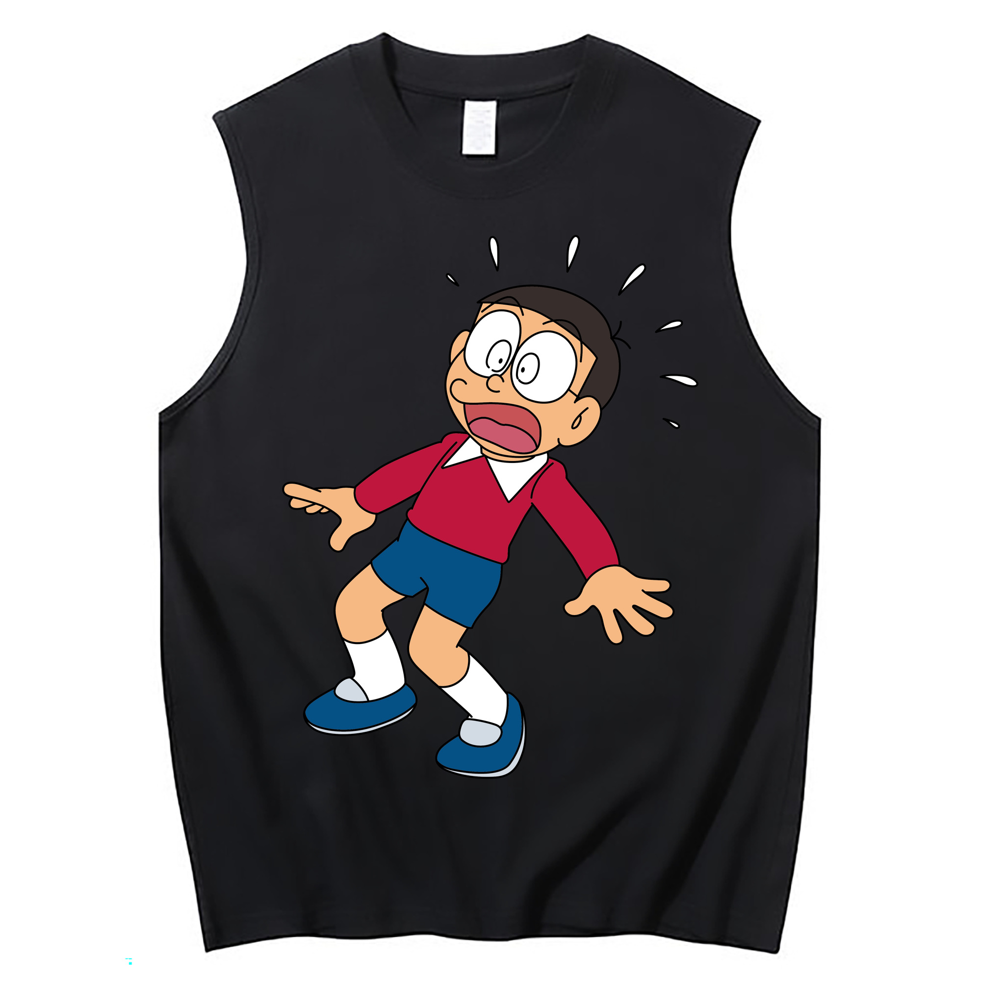 （画像用） ドラえもん 野比 のび太 Doraemon Nobita Nobi コットン100％タンクトップ（フロントプリント）