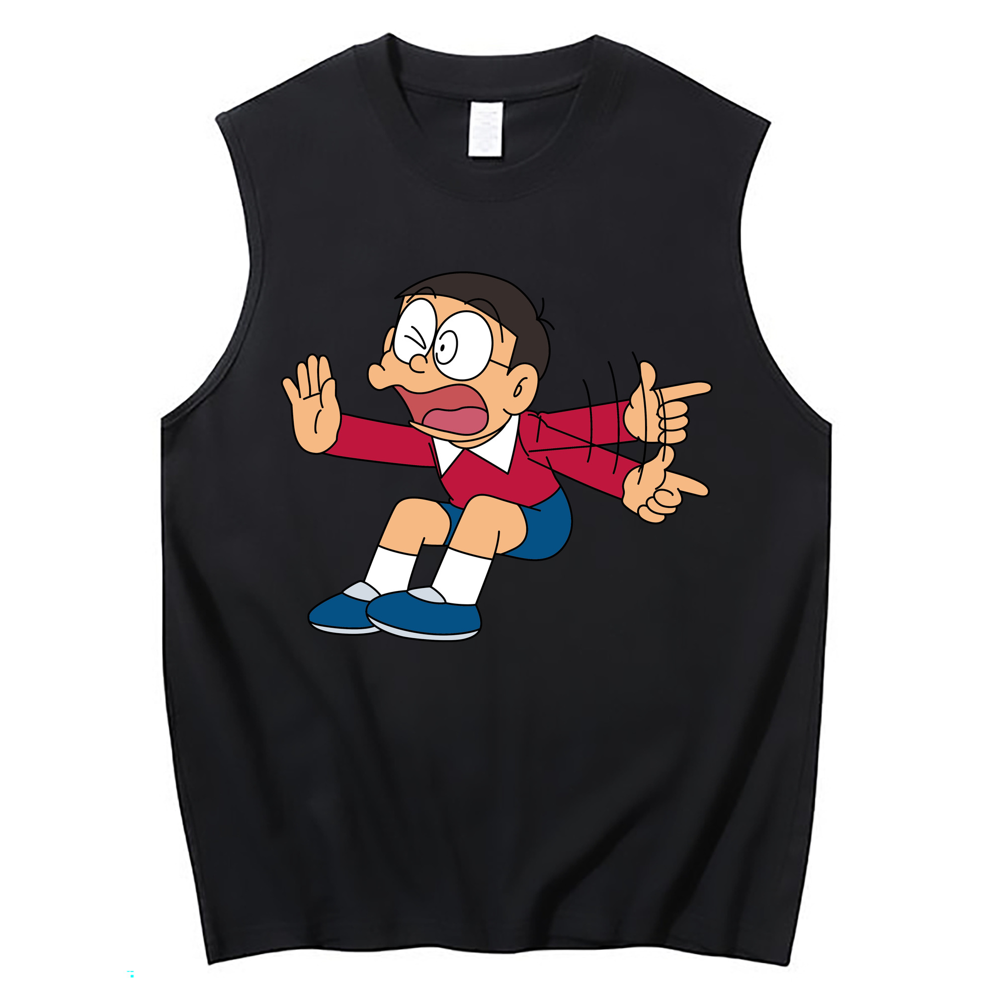 （画像用） ドラえもん 野比 のび太 Doraemon Nobita Nobi コットン100％タンクトップ（フロントプリント）