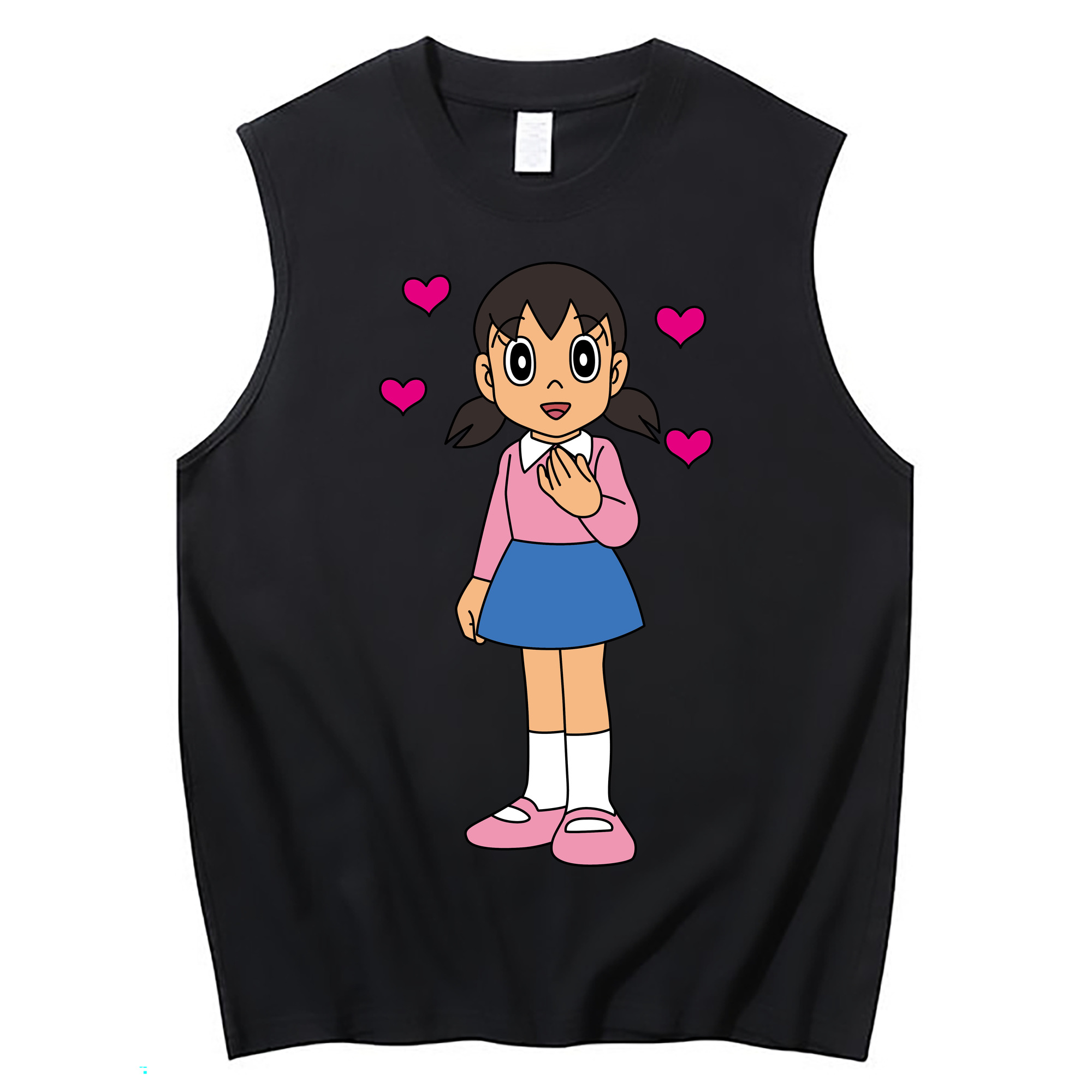 （画像用） ドラえもん みなもと しずか Doraemon Shizuka Minamoto コットン100％タンクトップ（フロントプリント）