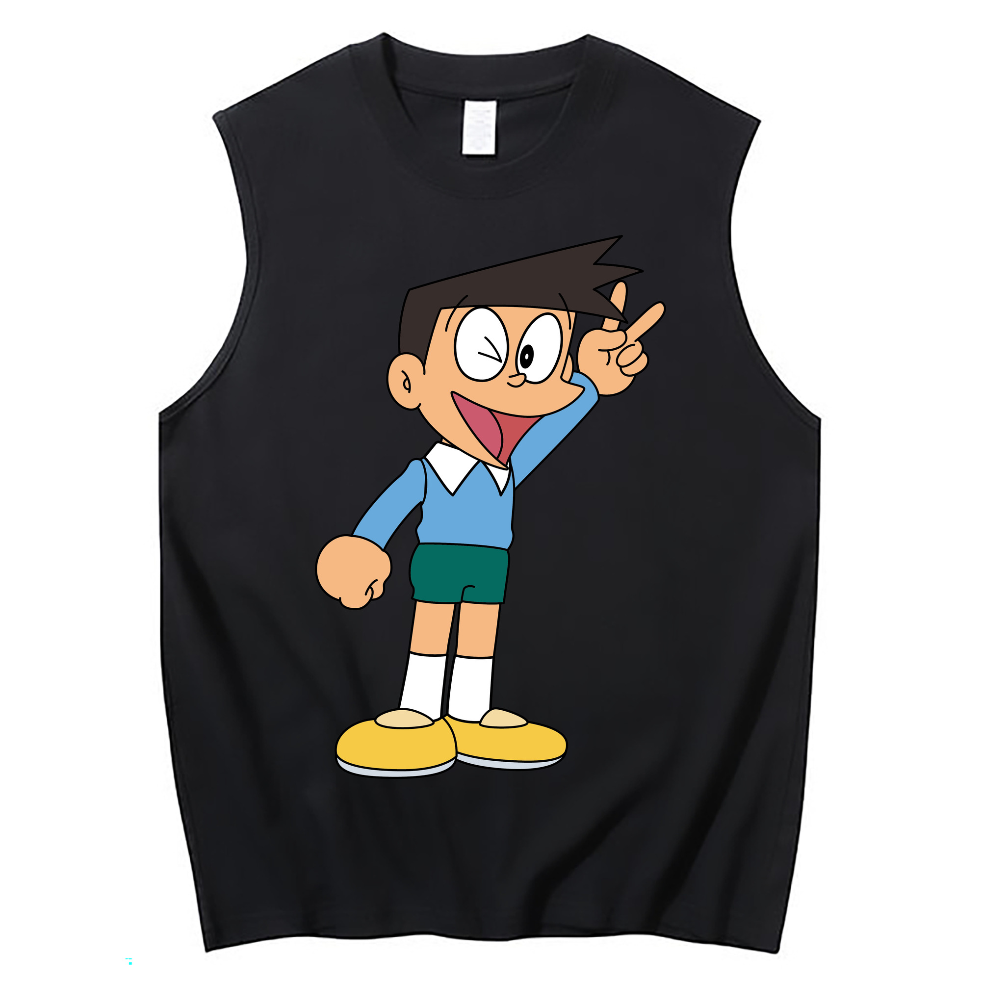 （画像用） ドラえもん 骨川 スネ夫 Doraemon Honekawa Suneo コットン100％タンクトップ（フロントプリント）