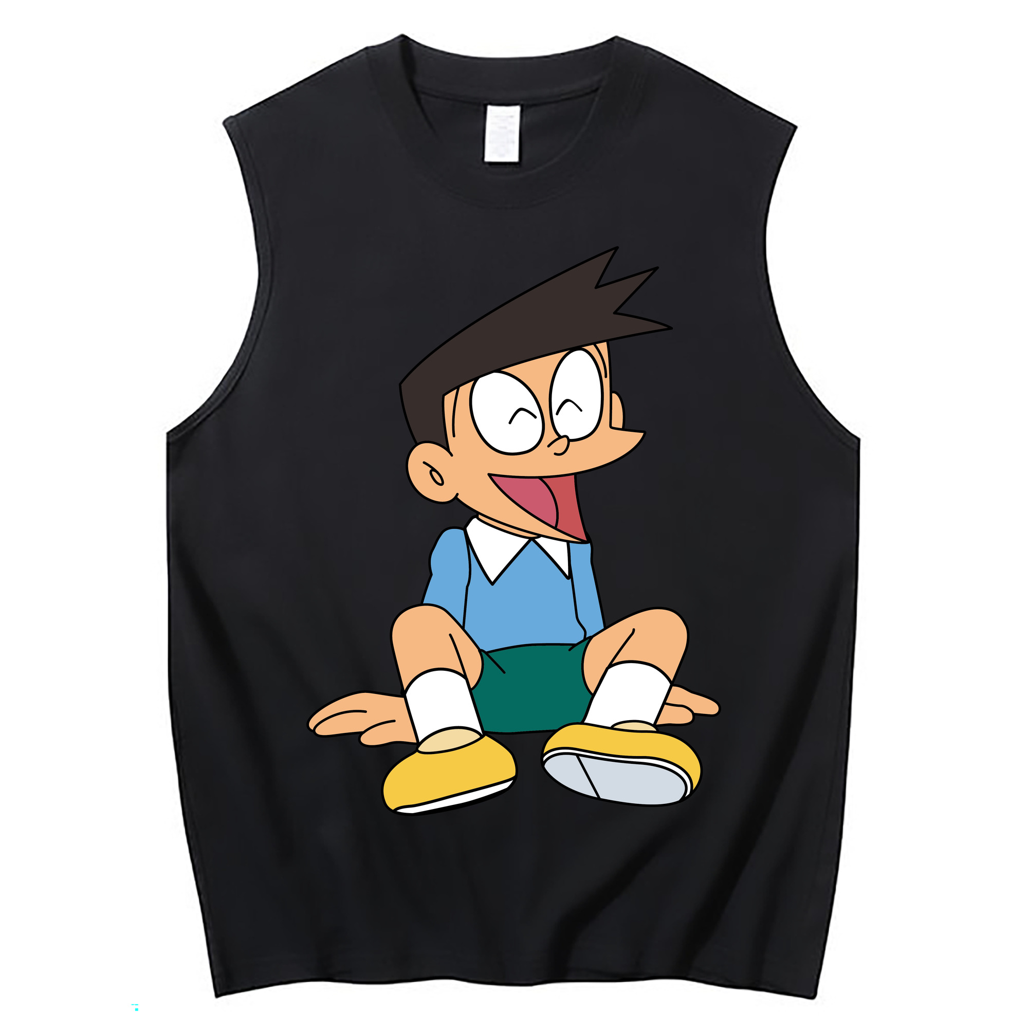 （画像用） ドラえもん 骨川 スネ夫 Doraemon Honekawa Suneo コットン100％タンクトップ（フロントプリント）
