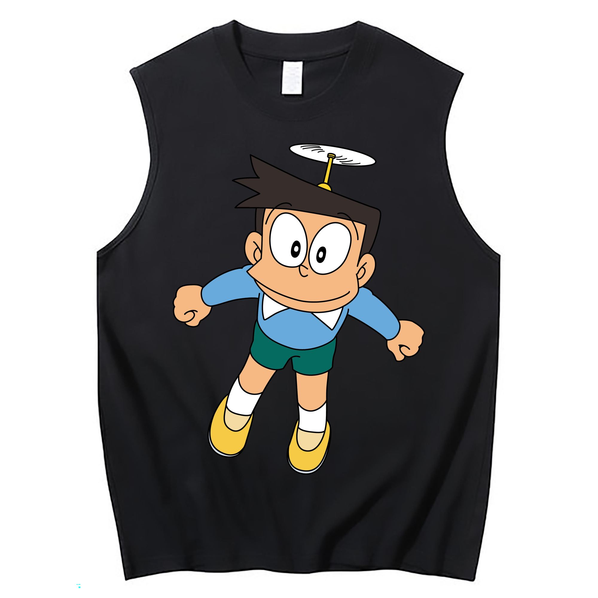（画像用） ドラえもん 骨川 スネ夫 Doraemon Honekawa Suneo コットン100％タンクトップ（フロントプリント）
