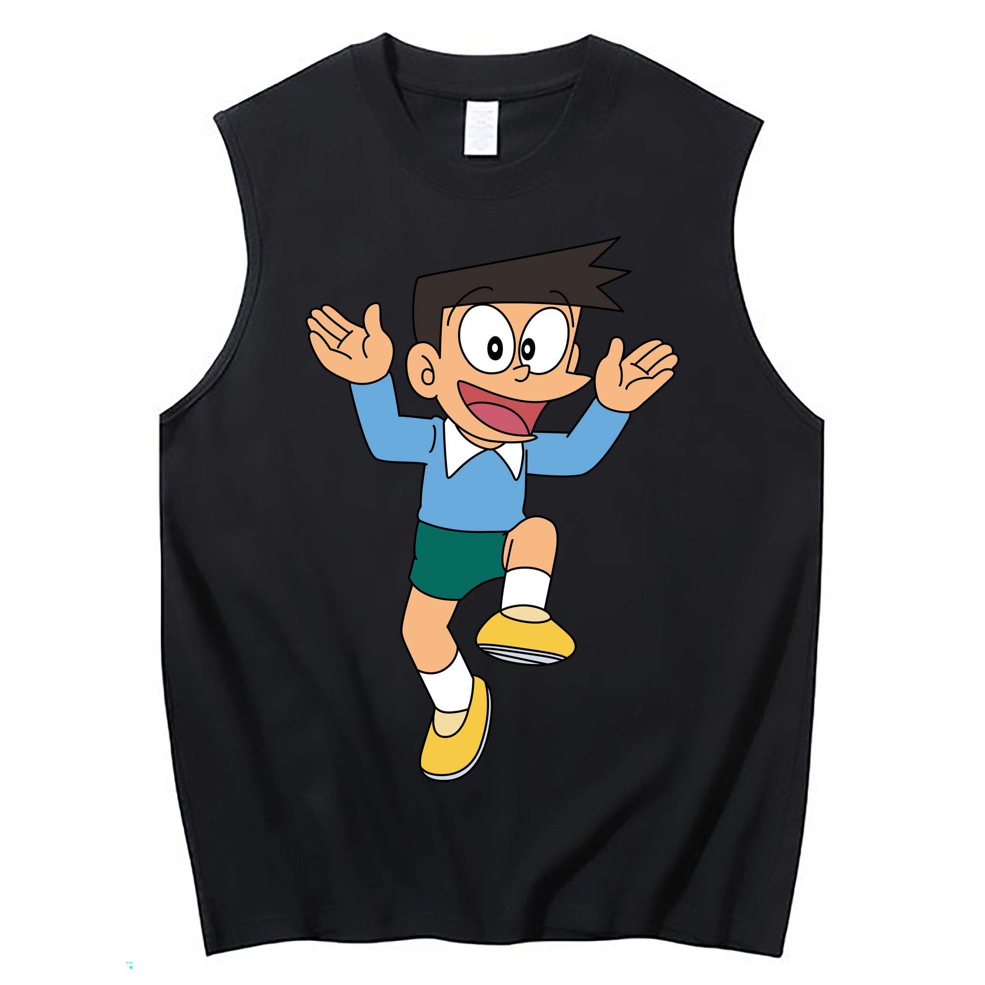 （画像用） ドラえもん 骨川 スネ夫 Doraemon Honekawa Suneo コットン100％タンクトップ（フロントプリント）