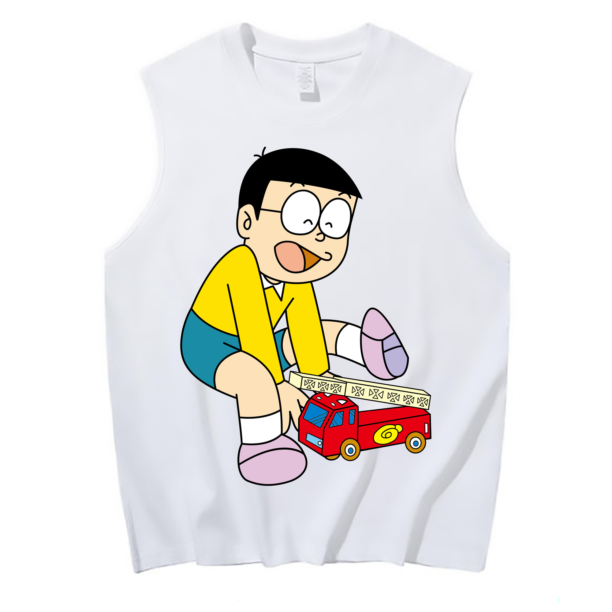 （画像用） ドラえもん 野比 のび太 Doraemon Nobita Nobi コットン100％タンクトップ（フロントプリント）
