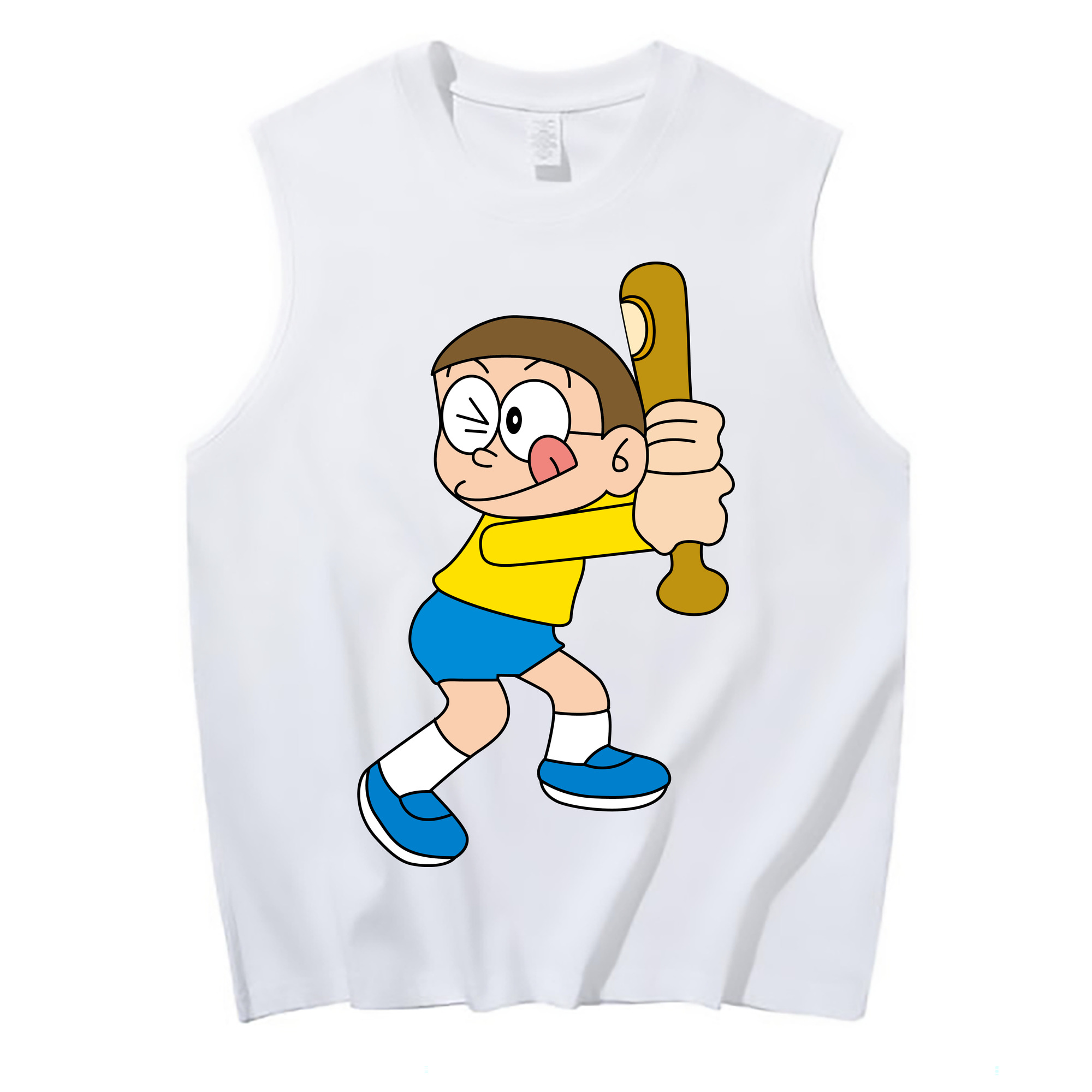 （画像用） ドラえもん 野比 のび太 Doraemon Nobita Nobi コットン100％タンクトップ（フロントプリント）