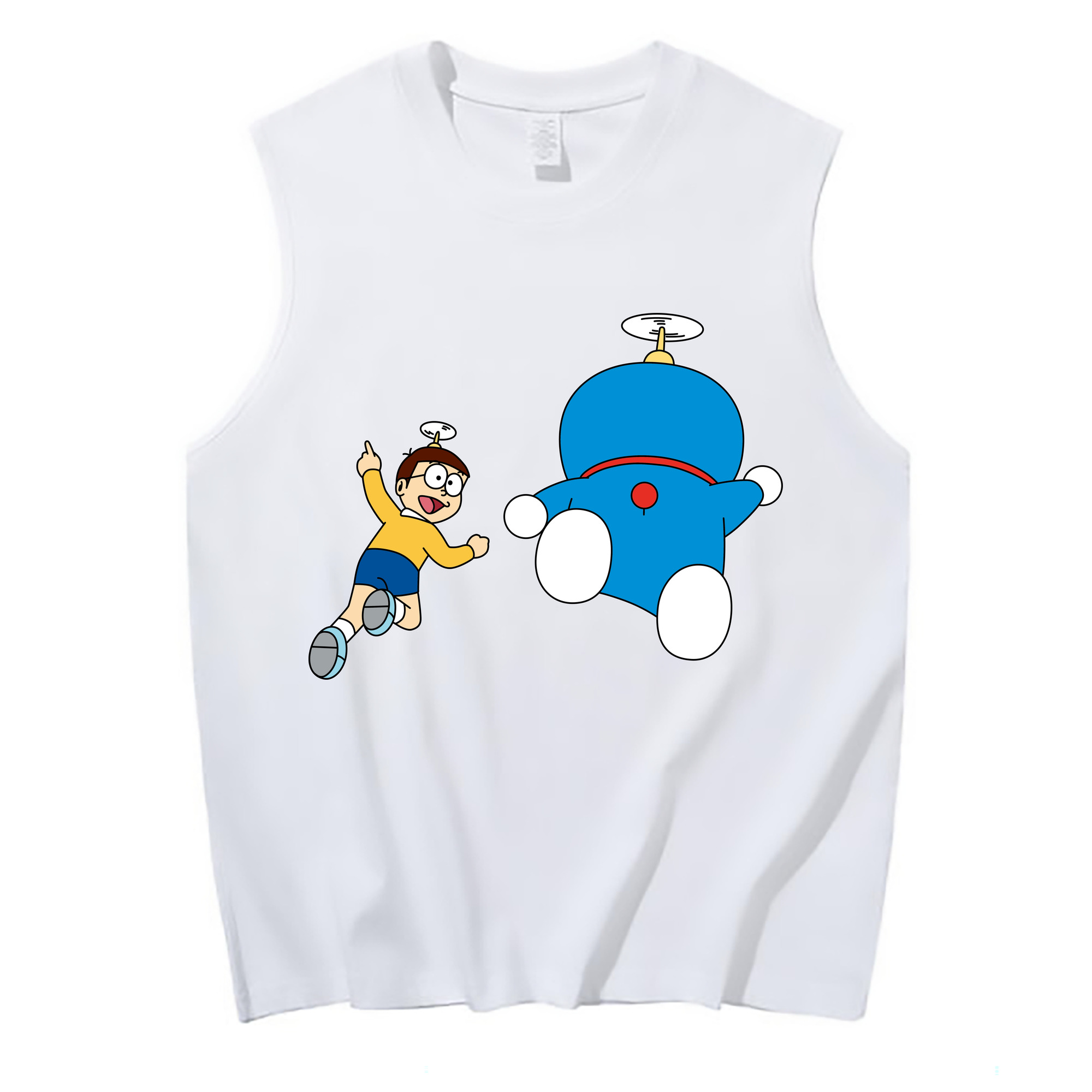 （画像用） ドラえもん 野比 のび太 Doraemon Nobita Nobi コットン100％タンクトップ（フロントプリント）