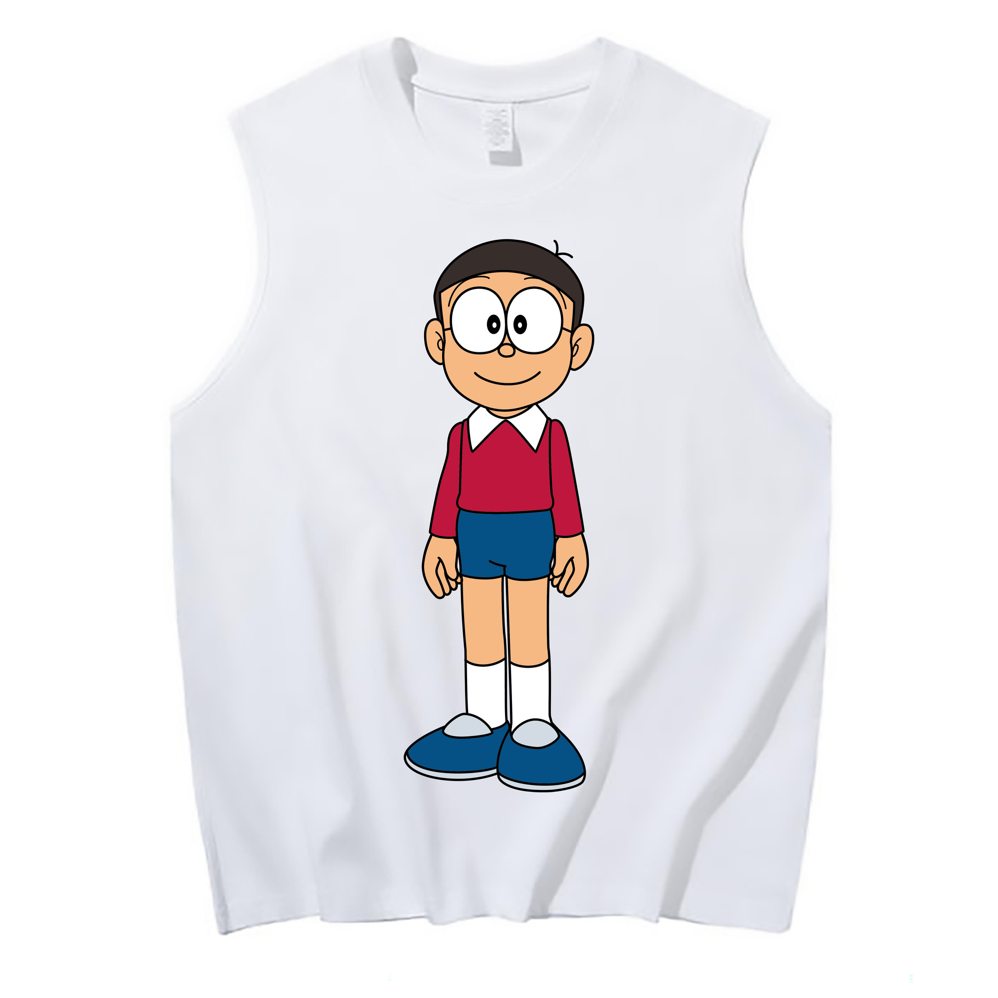 （画像用） ドラえもん 野比 のび太 Doraemon Nobita Nobi コットン100％タンクトップ（フロントプリント）