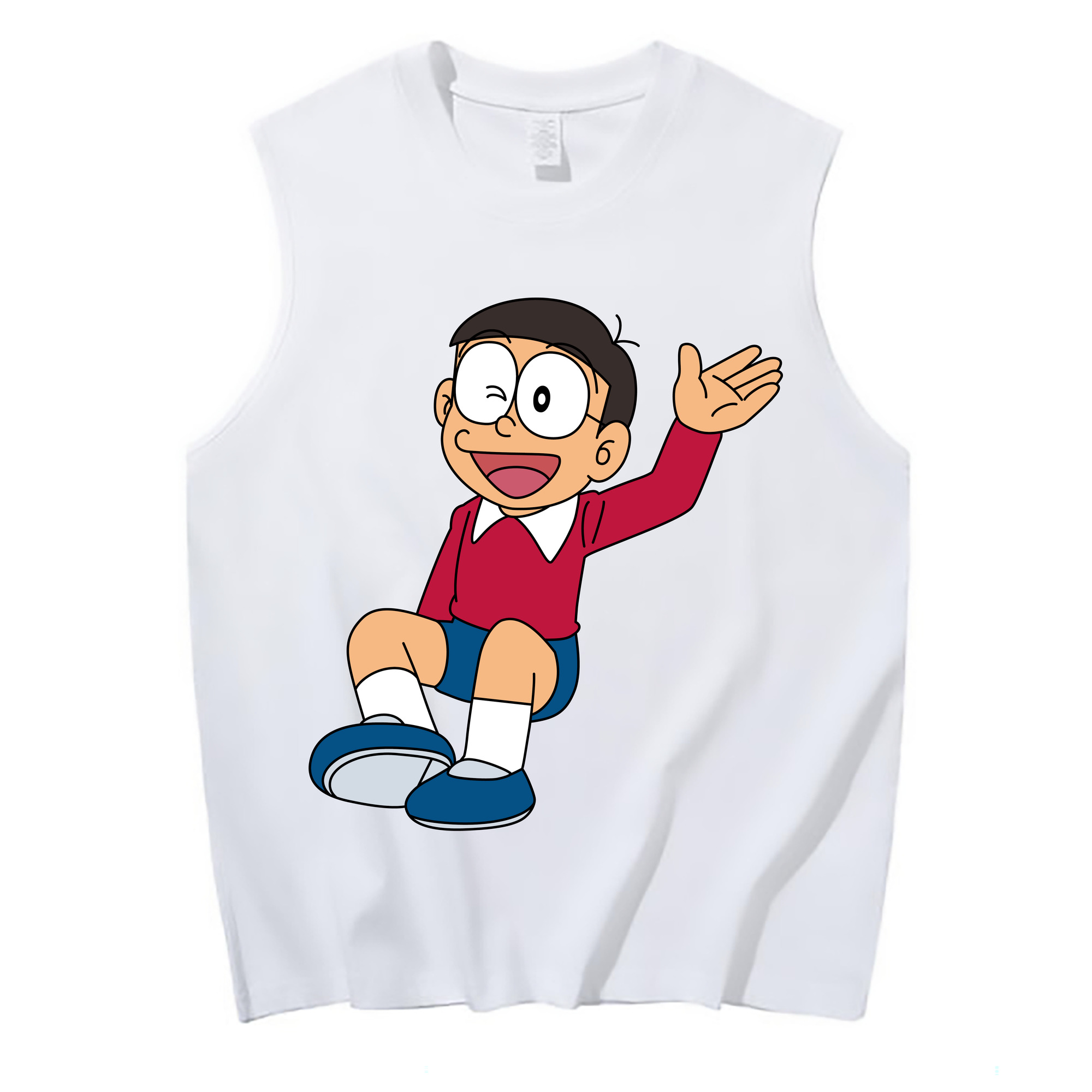 （画像用） ドラえもん 野比 のび太 Doraemon Nobita Nobi コットン100％タンクトップ（フロントプリント）
