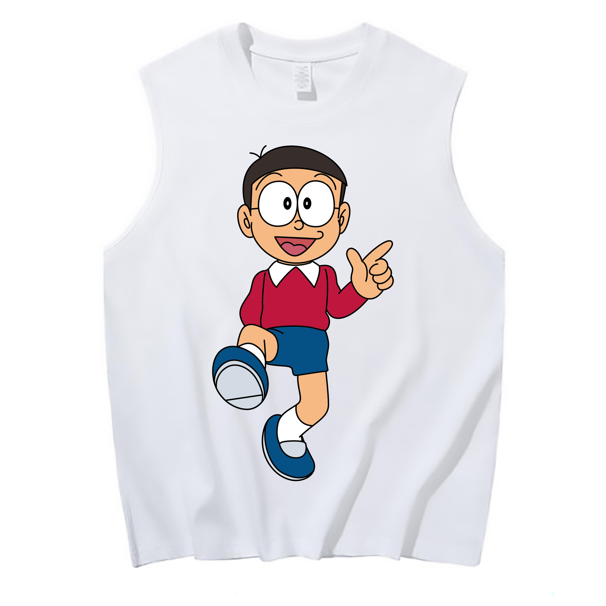 （画像用） ドラえもん 野比 のび太 Doraemon Nobita Nobi コットン100％タンクトップ（フロントプリント）