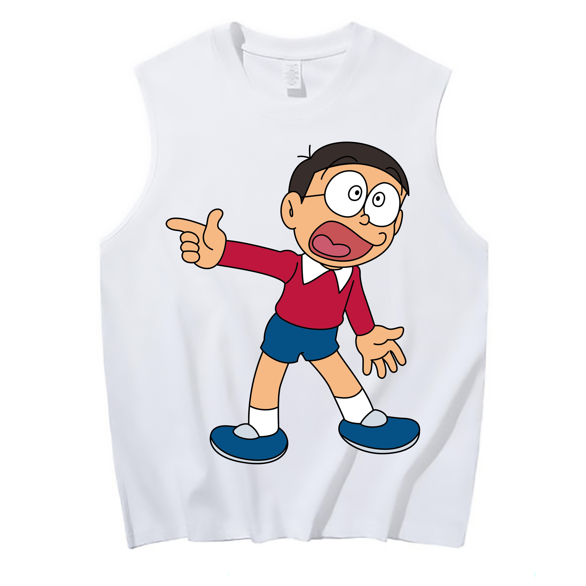 （画像用） ドラえもん 野比 のび太 Doraemon Nobita Nobi コットン100％タンクトップ（フロントプリント）
