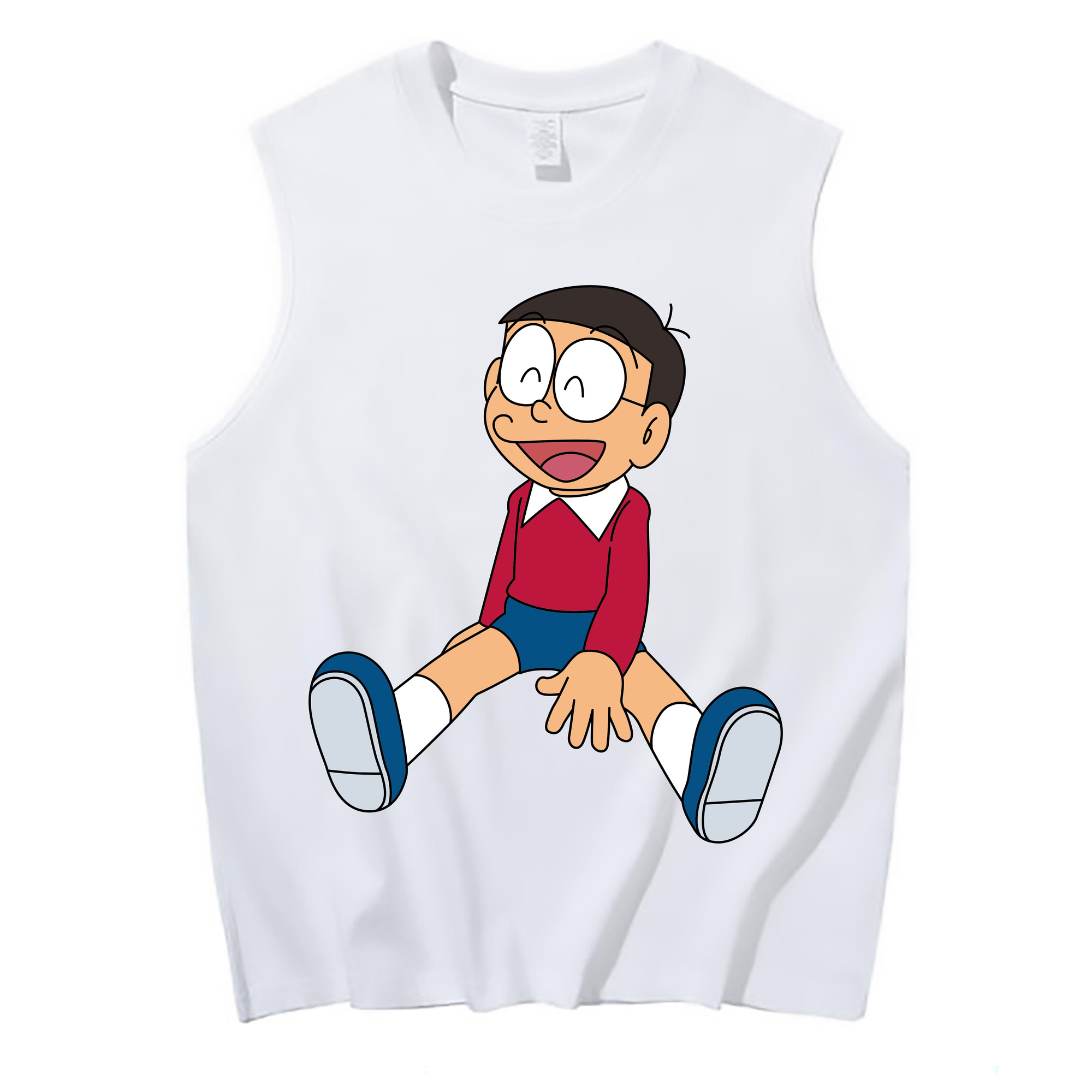 （画像用） ドラえもん 野比 のび太 Doraemon Nobita Nobi コットン100％タンクトップ（フロントプリント）