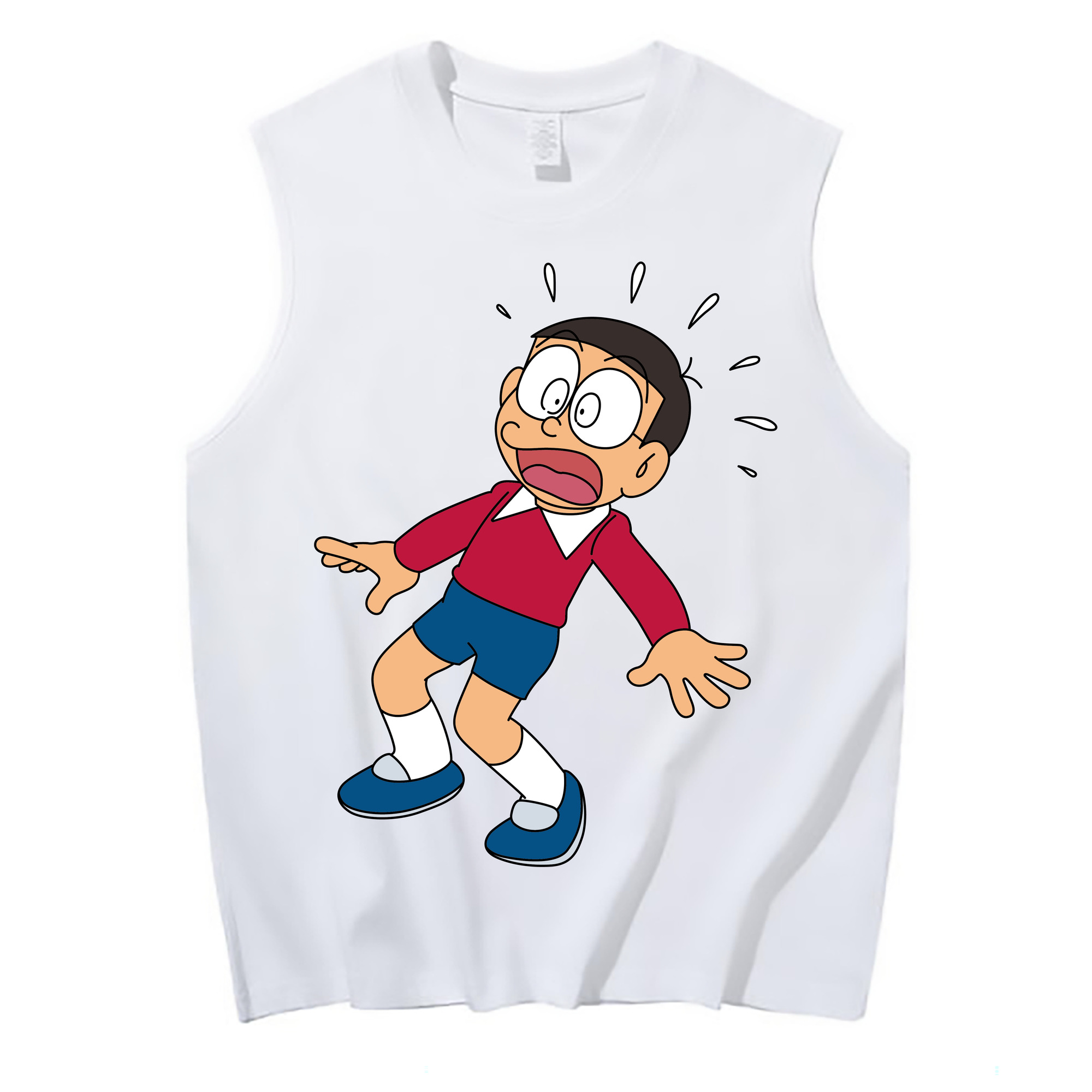 （画像用） ドラえもん 野比 のび太 Doraemon Nobita Nobi コットン100％タンクトップ（フロントプリント）