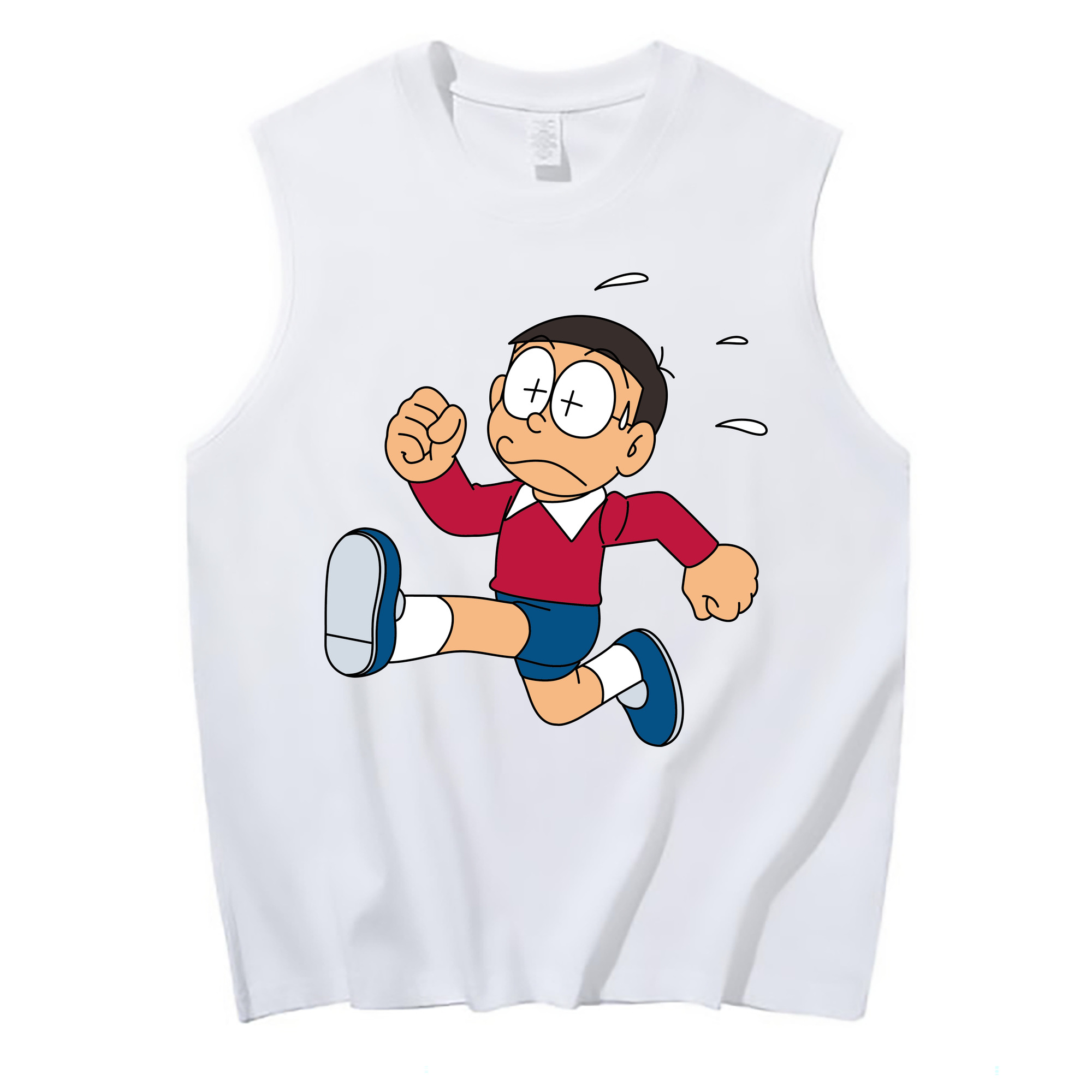 （画像用） ドラえもん 野比 のび太 Doraemon Nobita Nobi コットン100％タンクトップ（フロントプリント）