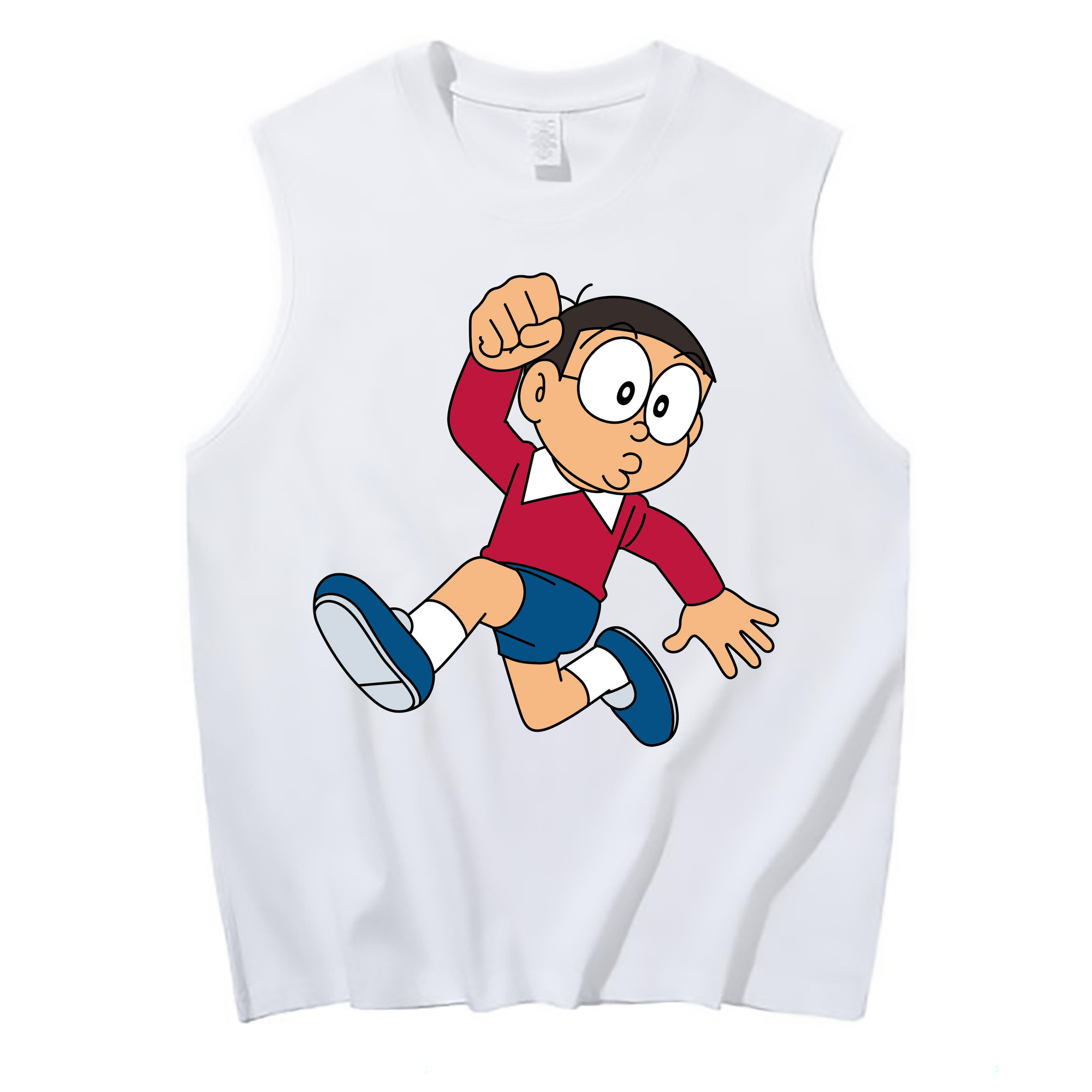 （画像用） ドラえもん 野比 のび太 Doraemon Nobita Nobi コットン100％タンクトップ（フロントプリント）