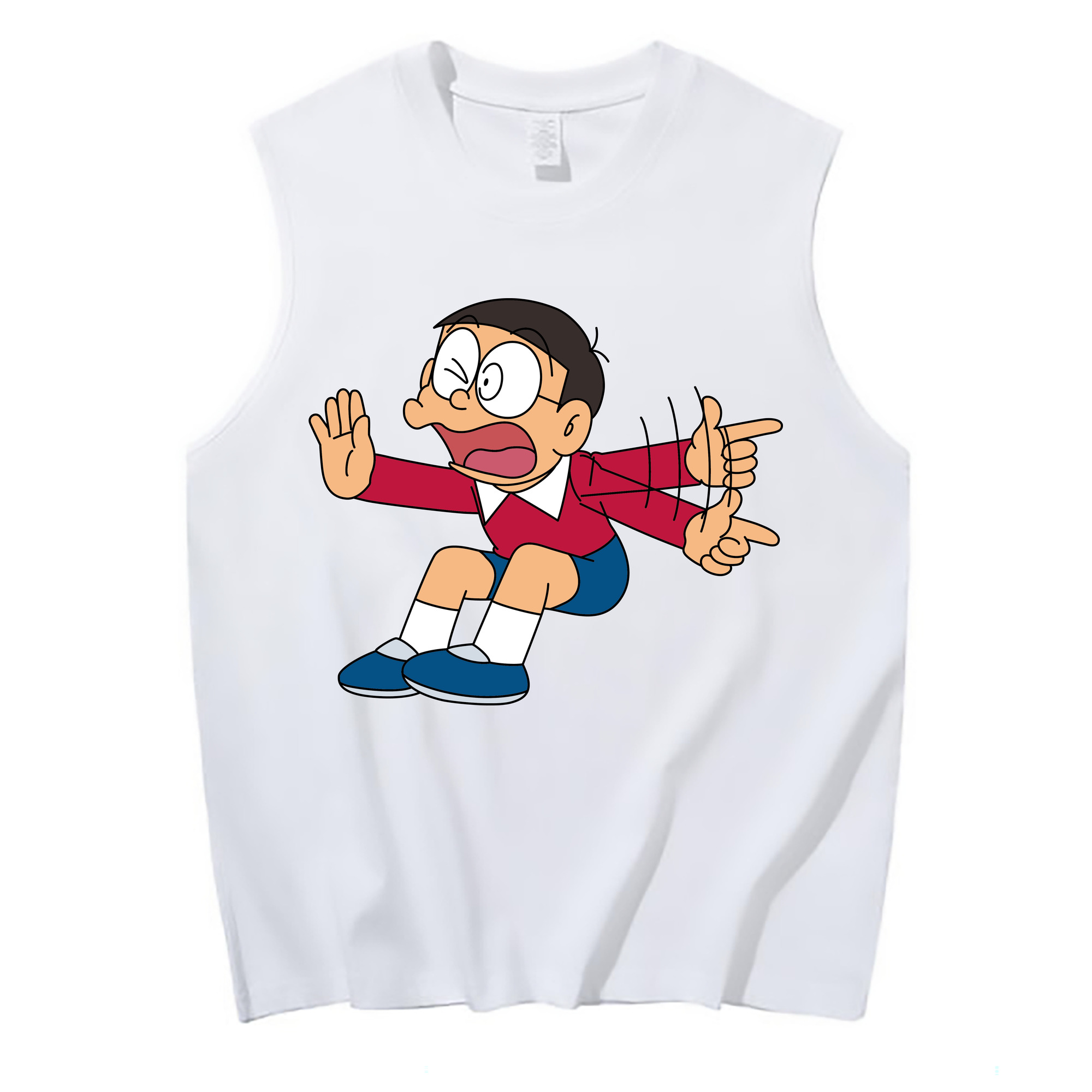 （画像用） ドラえもん 野比 のび太 Doraemon Nobita Nobi コットン100％タンクトップ（フロントプリント）