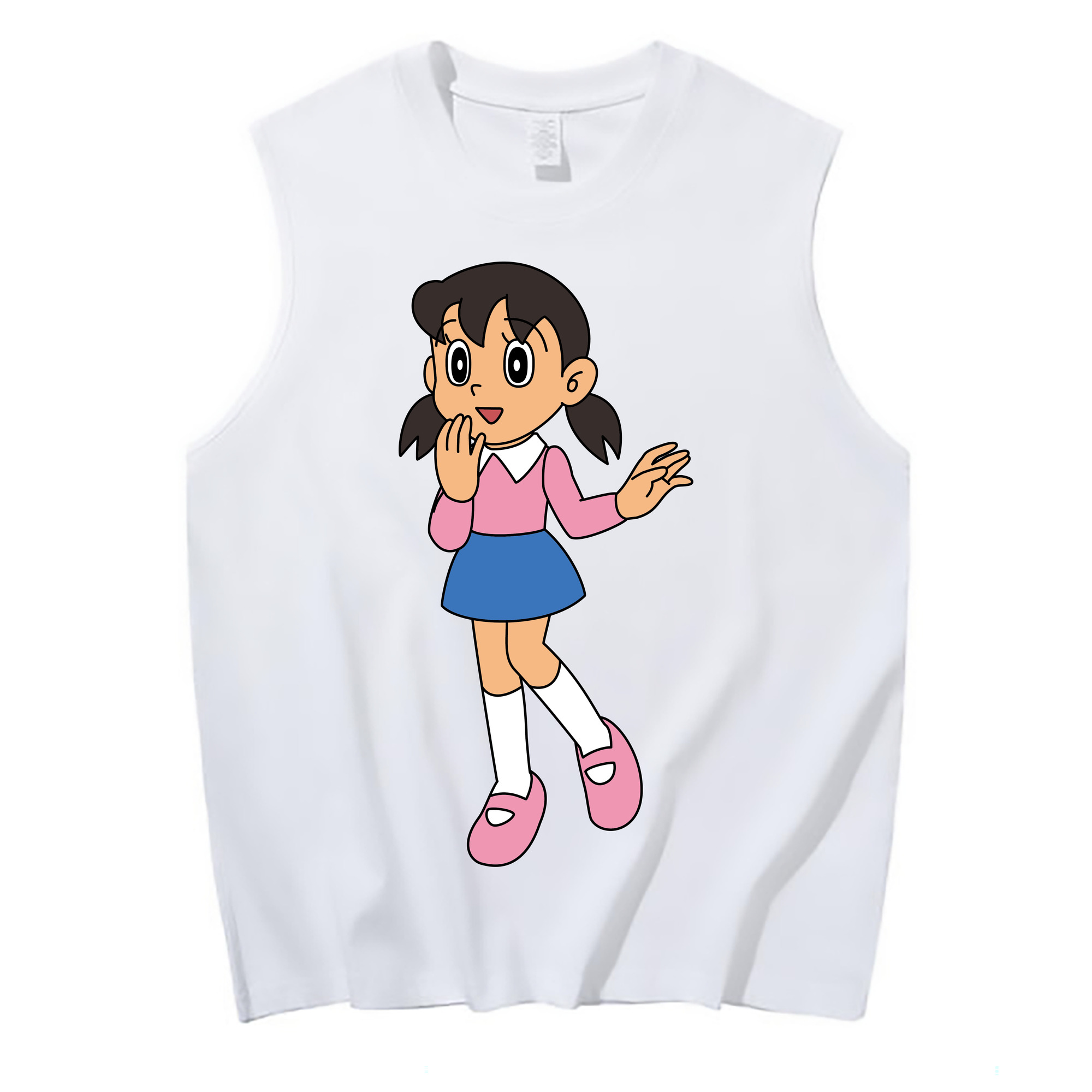 （画像用） ドラえもん みなもと しずか Doraemon Shizuka Minamoto コットン100％タンクトップ（フロントプリント）