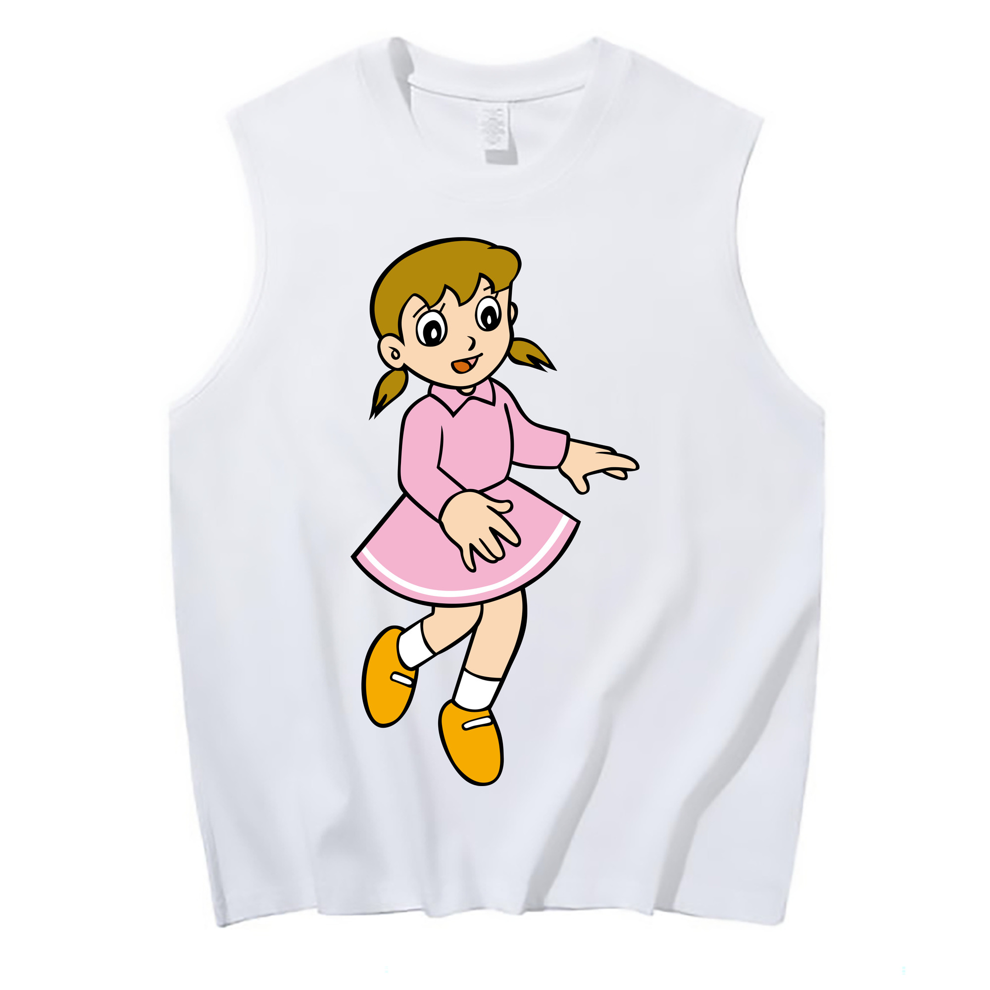 （画像用） ドラえもん みなもと しずか Doraemon Shizuka Minamoto コットン100％タンクトップ（フロントプリント）
