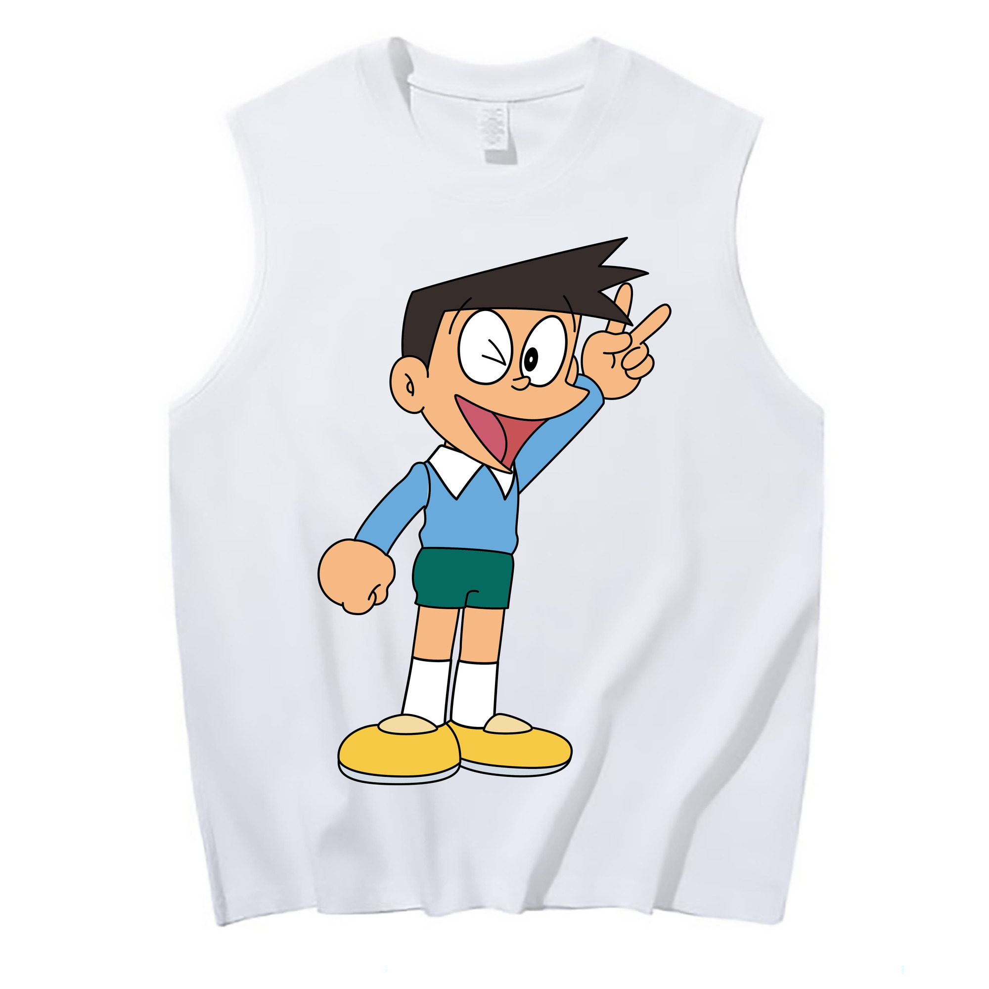 （画像用） ドラえもん 骨川 スネ夫 Doraemon Honekawa Suneo コットン100％タンクトップ（フロントプリント）