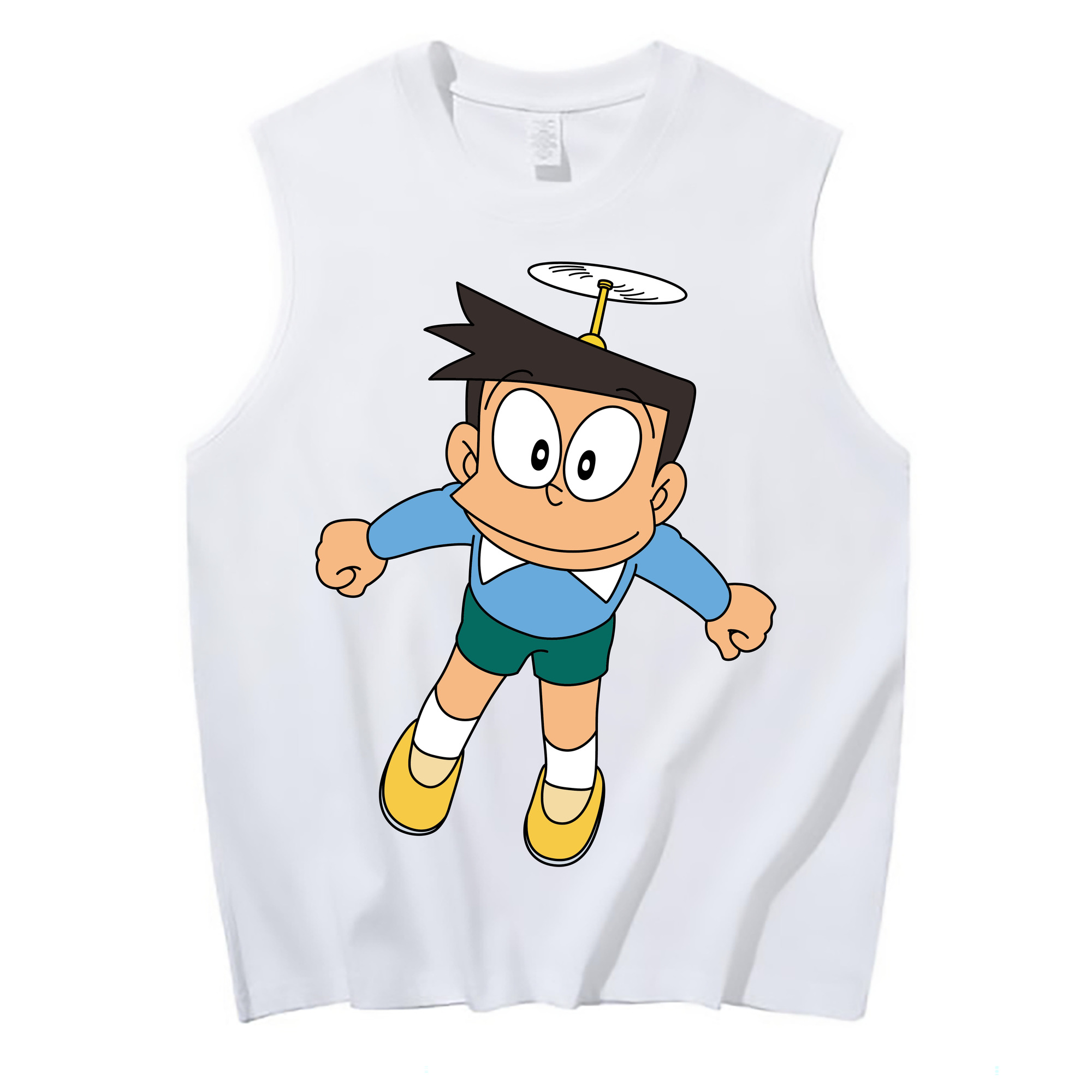 （画像用） ドラえもん 骨川 スネ夫 Doraemon Honekawa Suneo コットン100％タンクトップ（フロントプリント）
