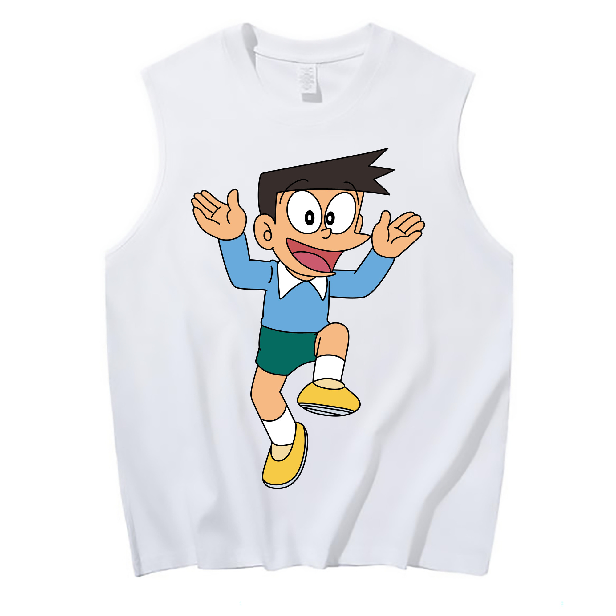 （画像用） ドラえもん 骨川 スネ夫 Doraemon Honekawa Suneo コットン100％タンクトップ（フロントプリント）