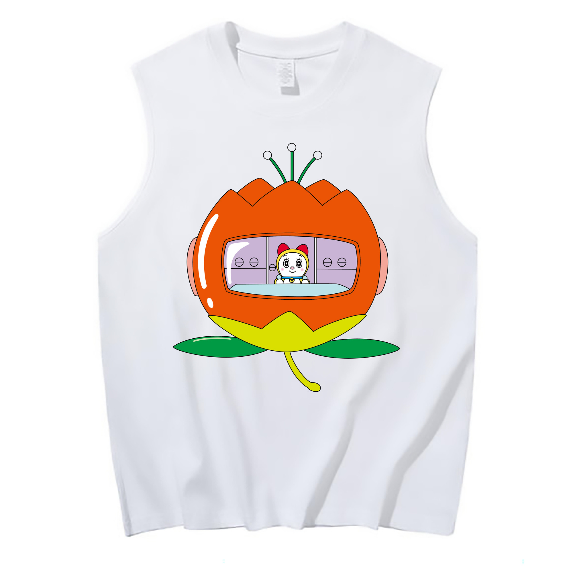 （画像用） ドラえもん ドラミ Doraemon Dorami コットン100％タンクトップ（フロントプリント）