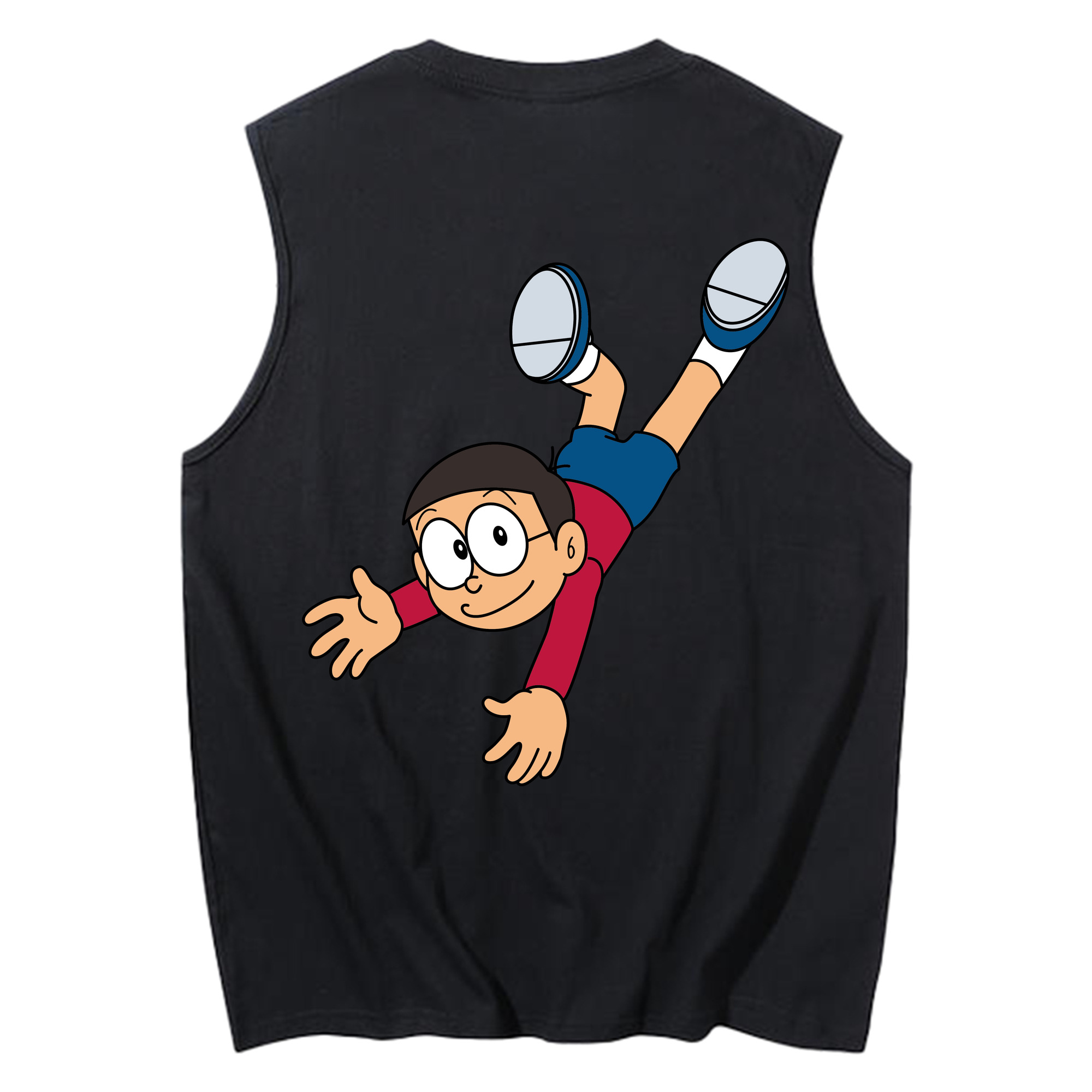 （画像用） ドラえもん 野比 のび太 Doraemon Nobita Nobi コットン100％タンクトップ（背面プリント）
