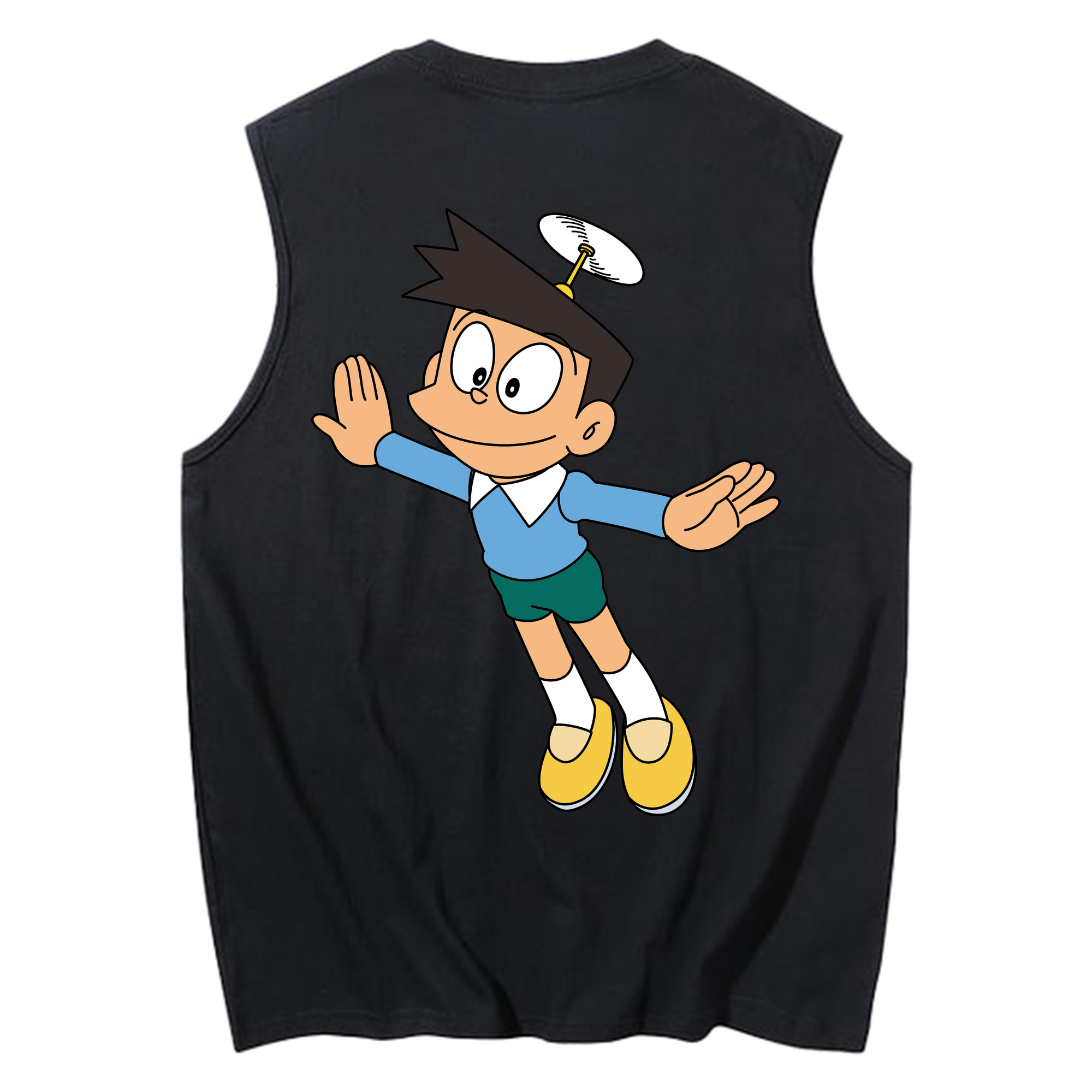 （画像用） ドラえもん 骨川 スネ夫 Doraemon Honekawa Suneo コットン100％タンクトップ（背面プリント）