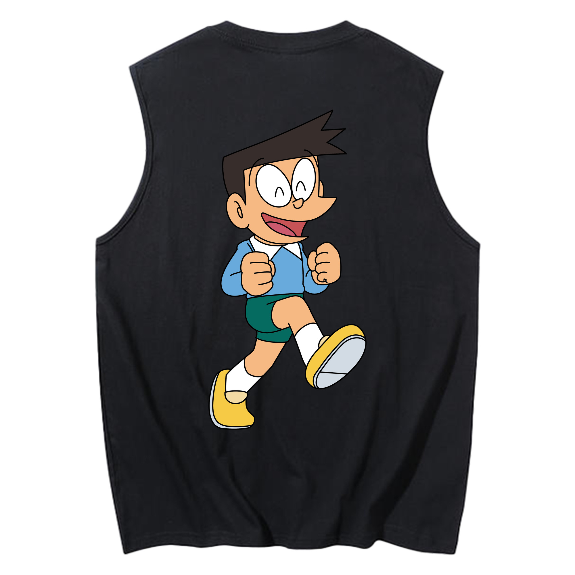 （画像用） ドラえもん 骨川 スネ夫 Doraemon Honekawa Suneo コットン100％タンクトップ（背面プリント）