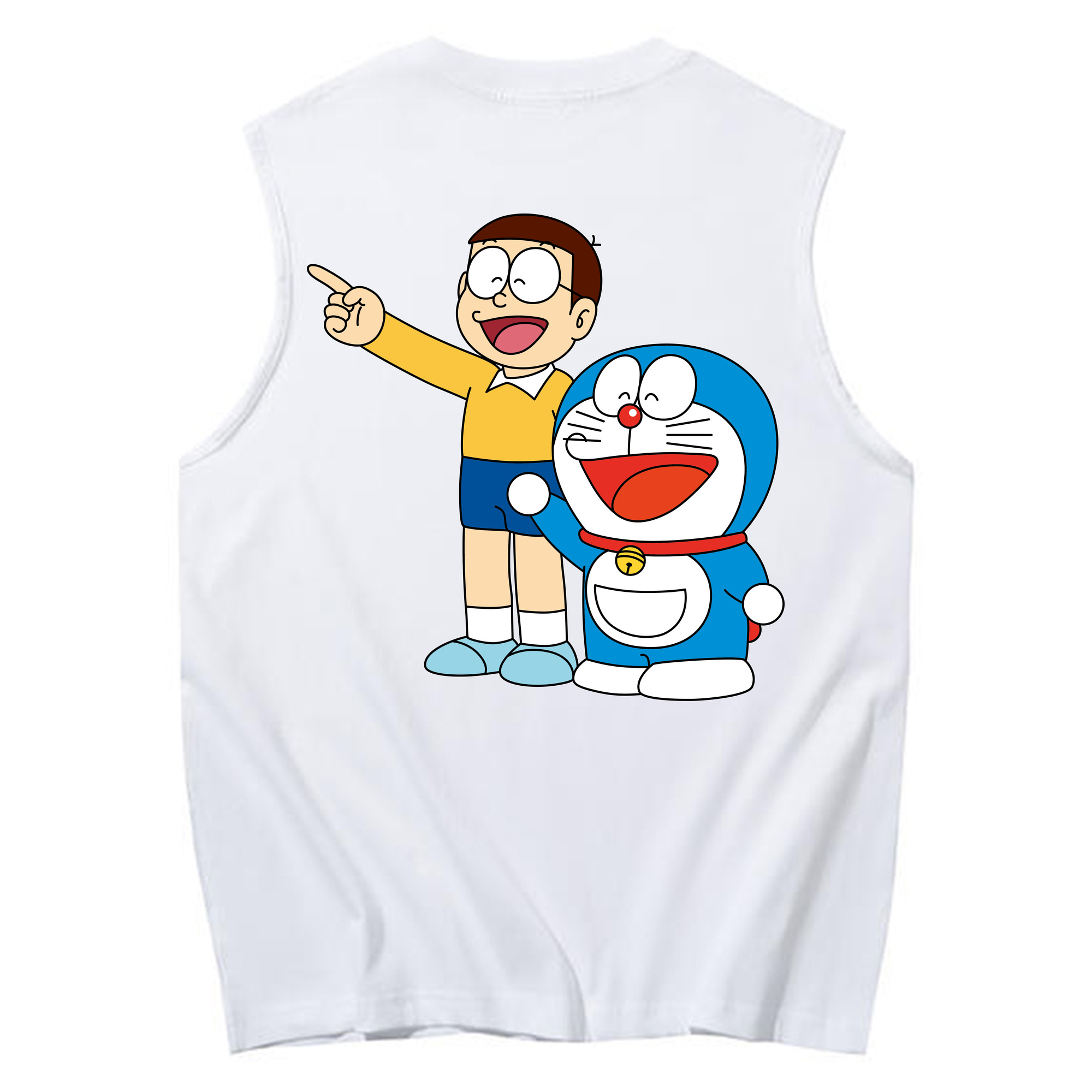 （画像用） ドラえもん 野比 のび太 Doraemon Nobita Nobi コットン100％タンクトップ（背面プリント）