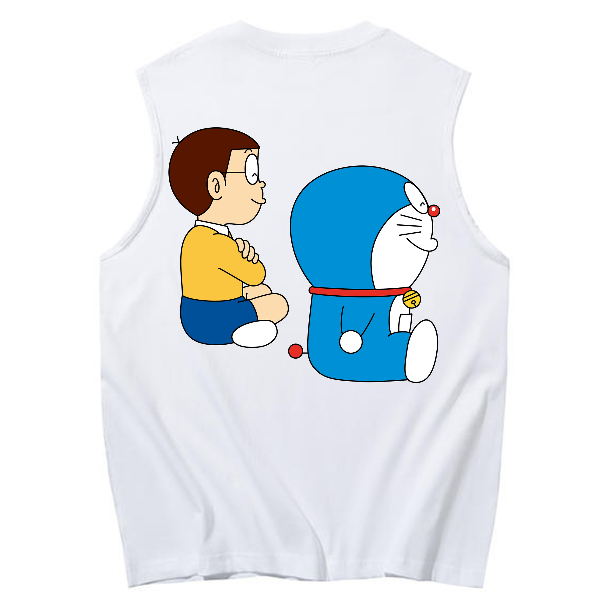 （画像用） ドラえもん 野比 のび太 Doraemon Nobita Nobi コットン100％タンクトップ（背面プリント）