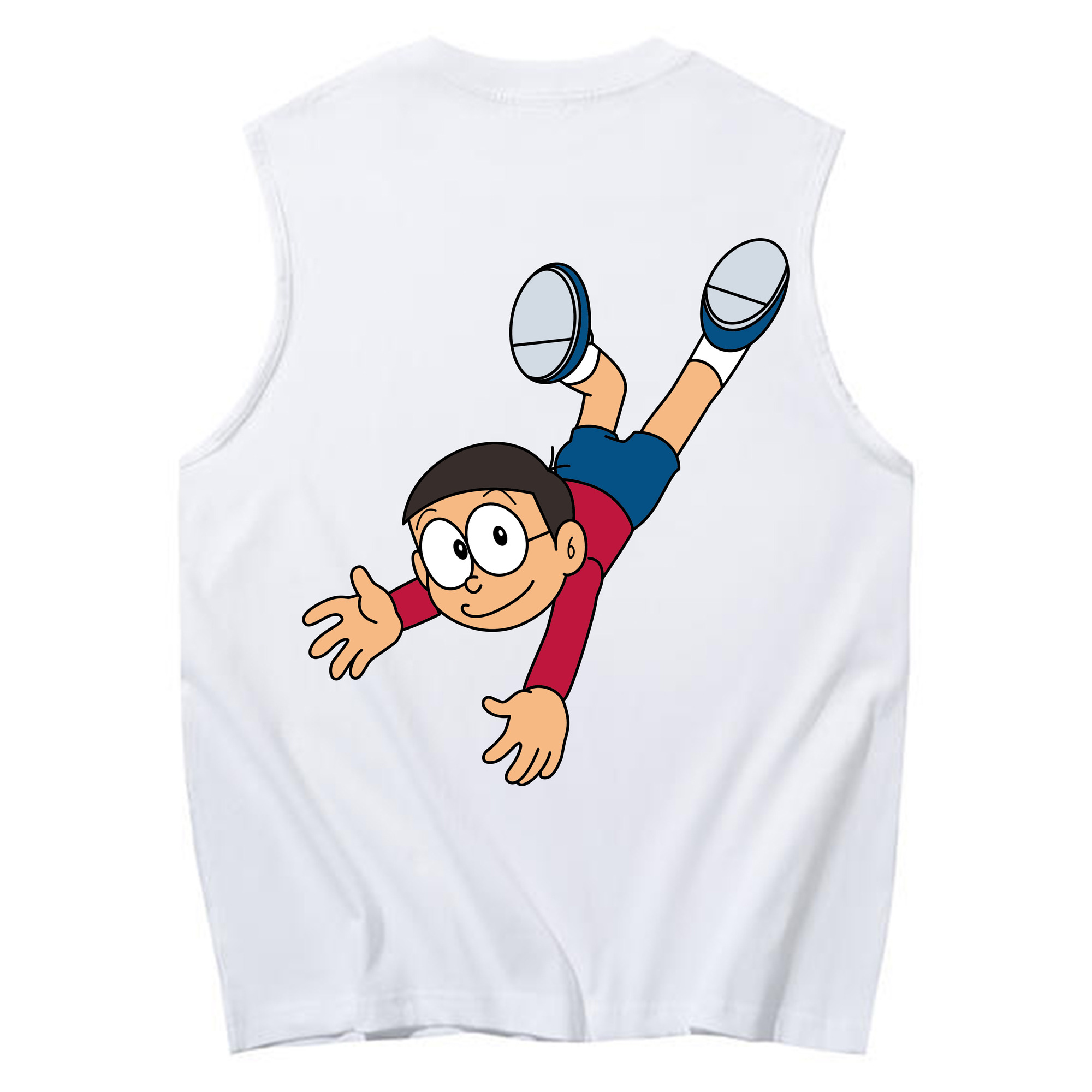 （画像用） ドラえもん 野比 のび太 Doraemon Nobita Nobi コットン100％タンクトップ（背面プリント）