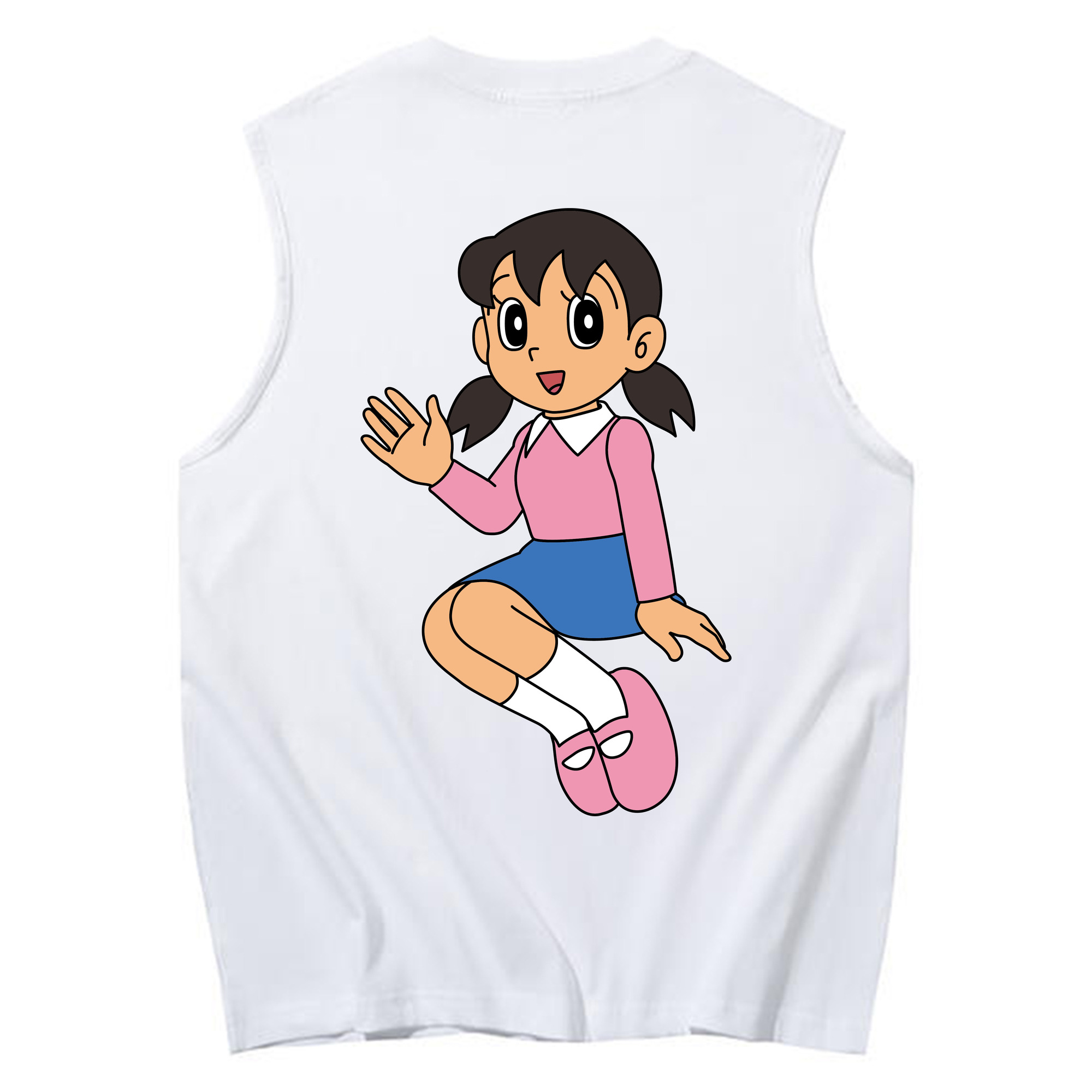 （画像用） ドラえもん みなもと しずか Doraemon Shizuka Minamoto コットン100％タンクトップ（背面プリント）
