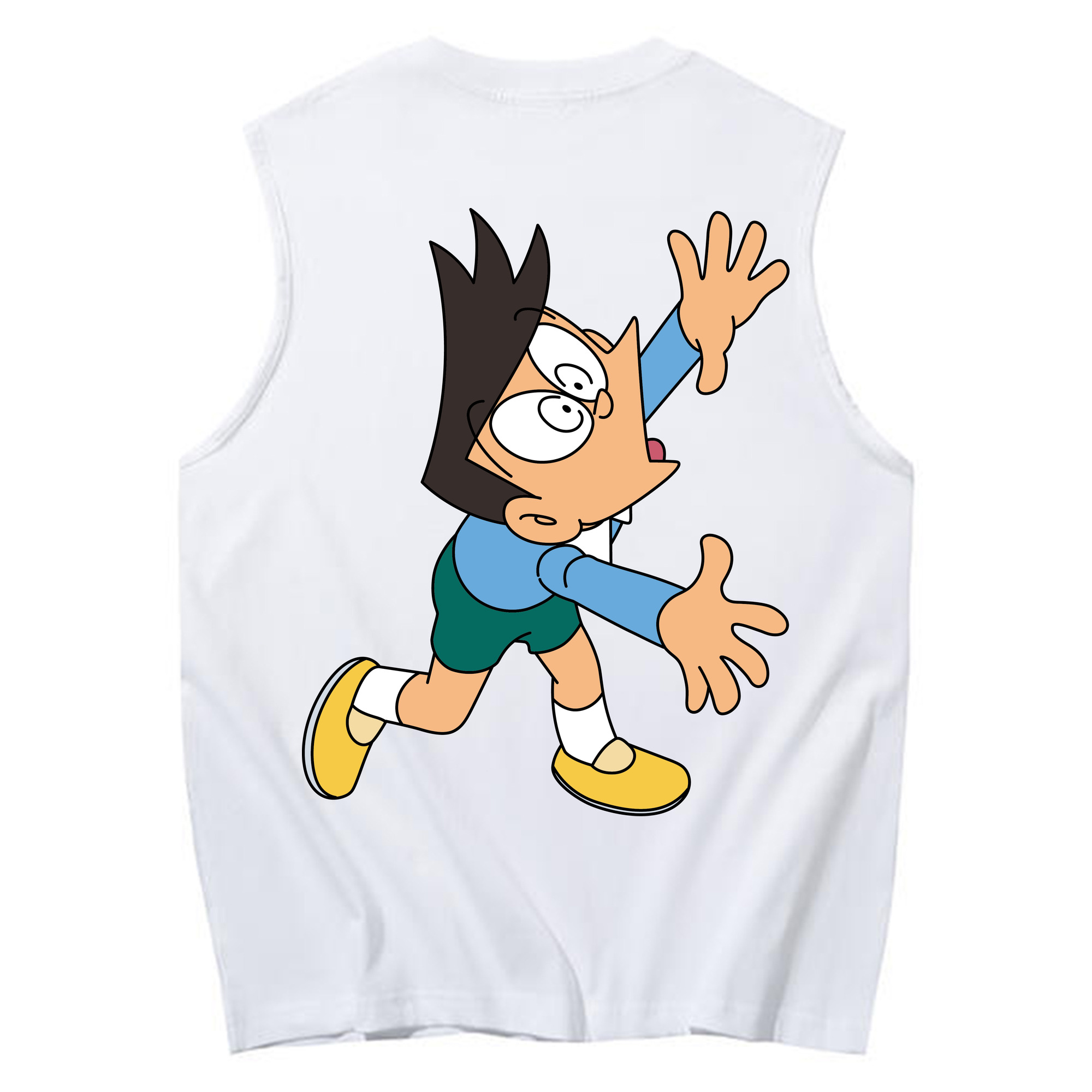 （画像用） ドラえもん 骨川 スネ夫 Doraemon Honekawa Suneo コットン100％タンクトップ（背面プリント）