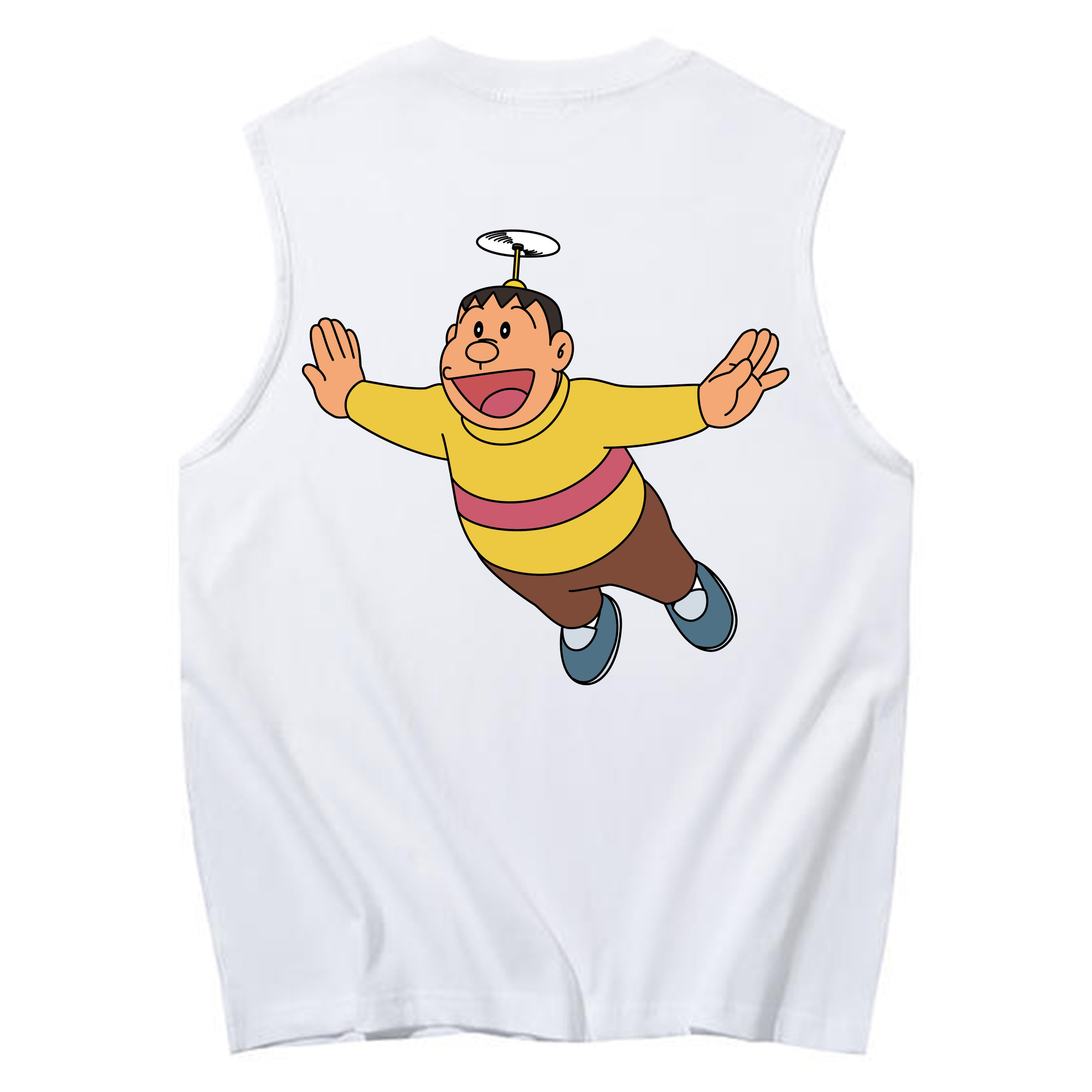 （画像用） ドラえもん 剛田武 Doraemon Gouta Takeshi コットン100％タンクトップ（背面プリント）
