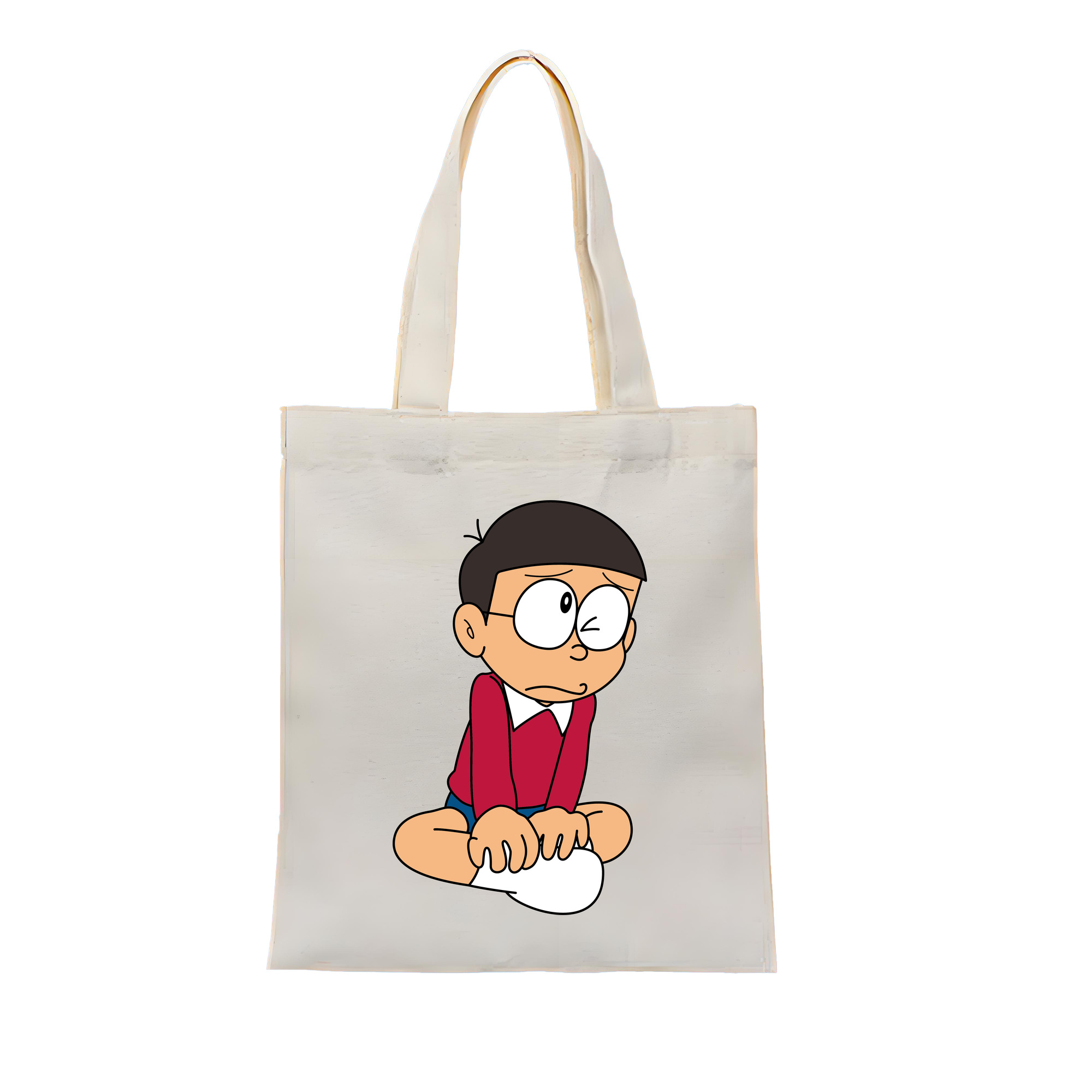 （画像用） ドラえもん 野比 のび太 Doraemon Nobita Nobi 縦型キャンバス生地手提げバッグ　トートバッグ