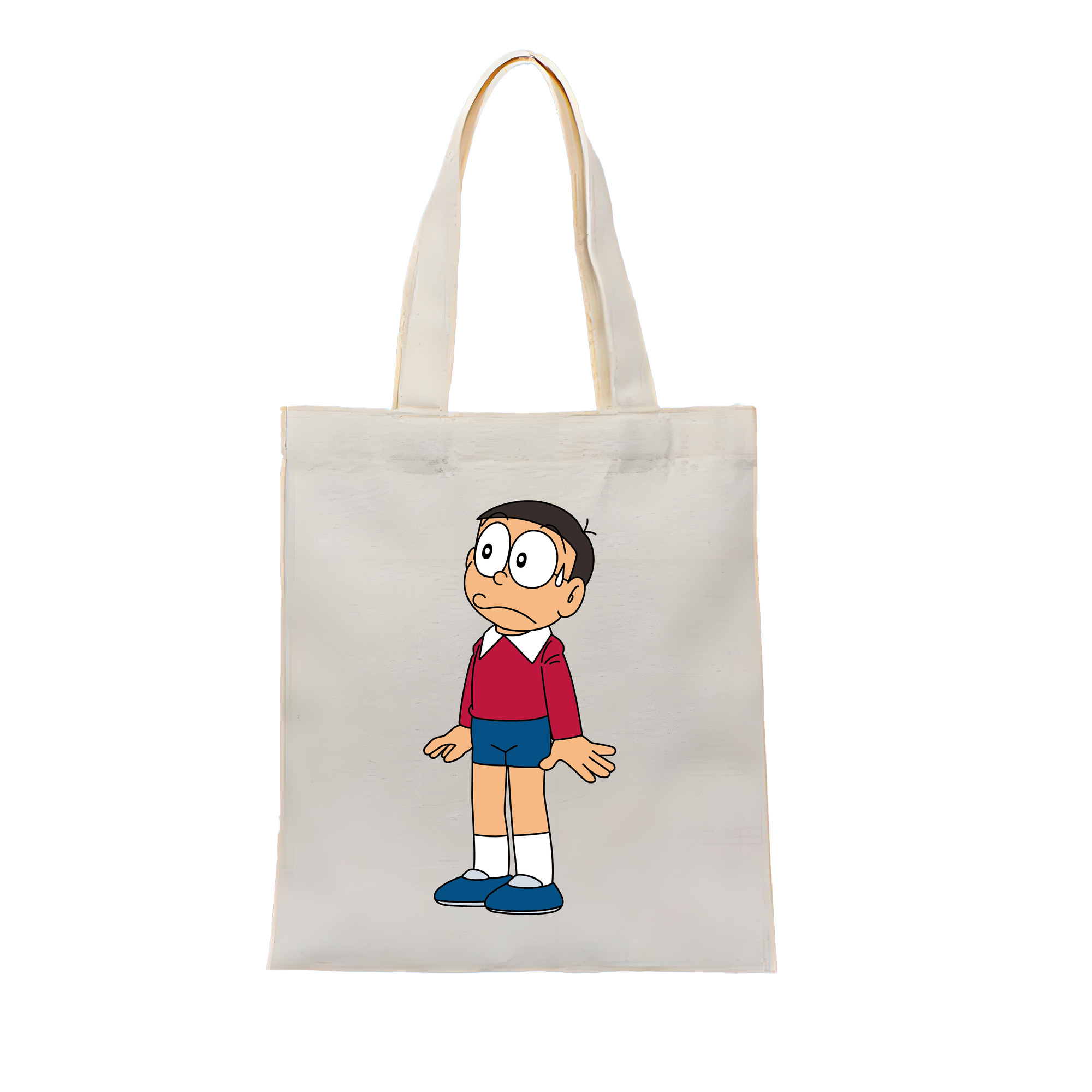 （画像用） ドラえもん 野比 のび太 Doraemon Nobita Nobi 縦型キャンバス生地手提げバッグ　トートバッグ