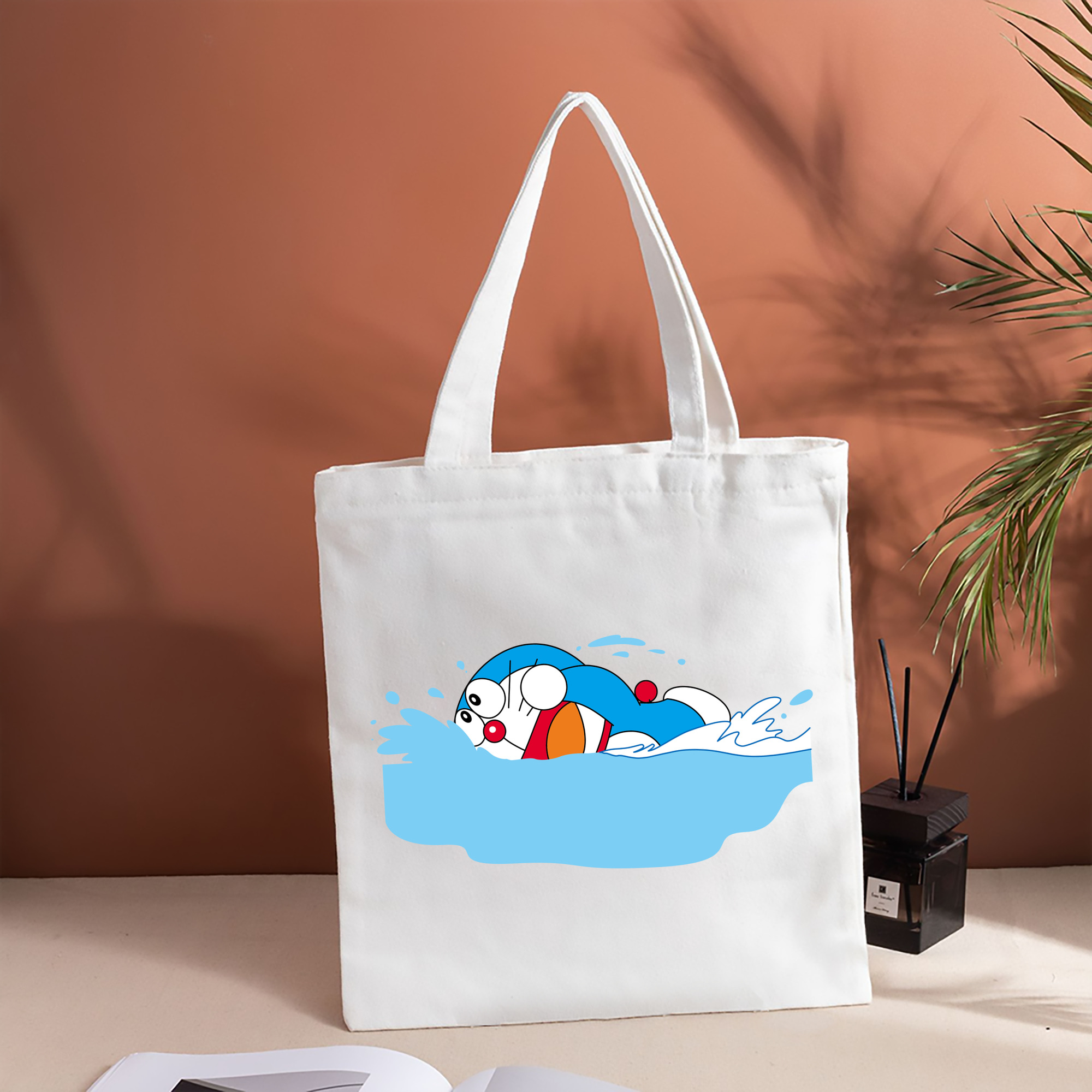 ドラえもん Doraemon 縦型キャンバス生地手提げバッグ　トートバッグ
