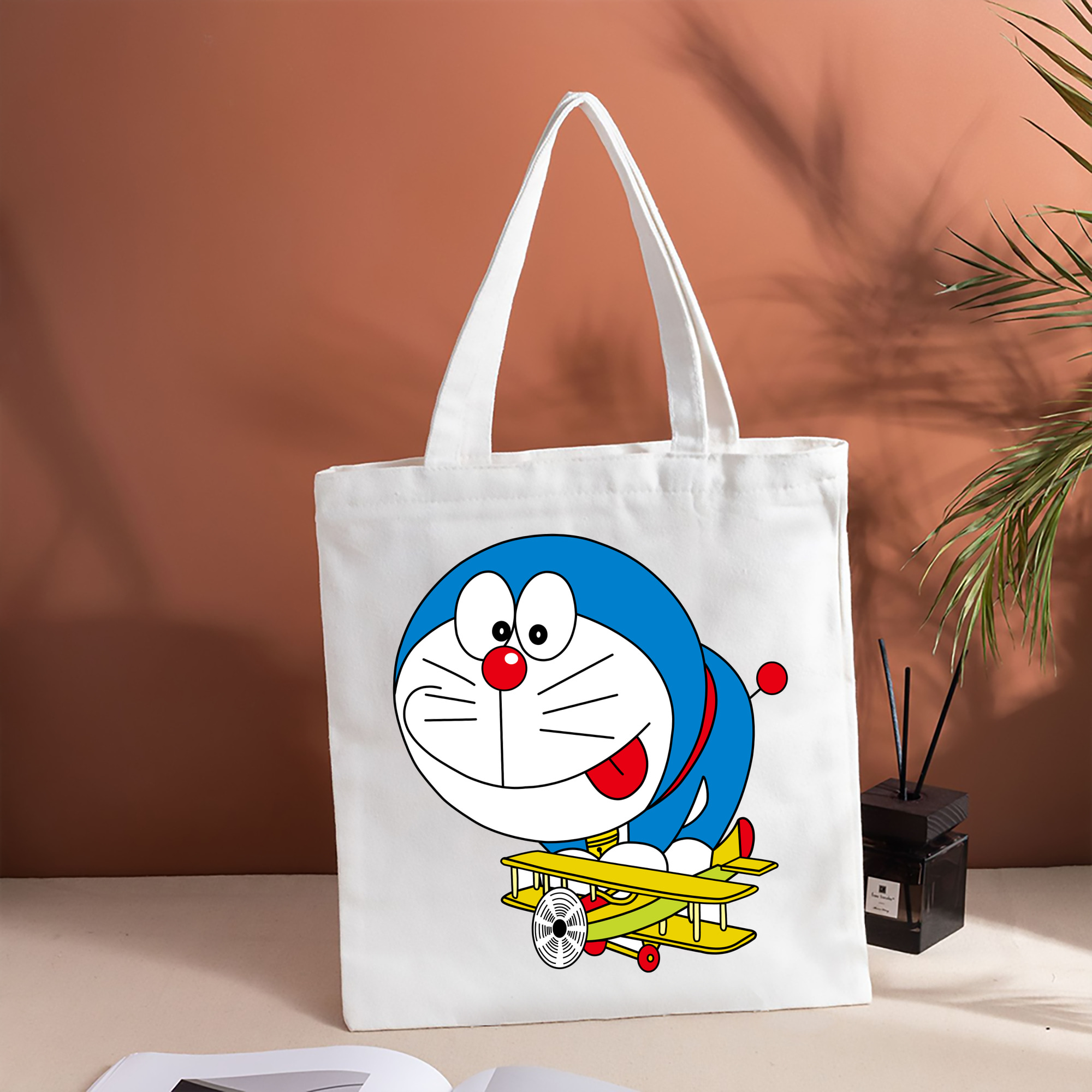 ドラえもん Doraemon 縦型キャンバス生地手提げバッグ　トートバッグ