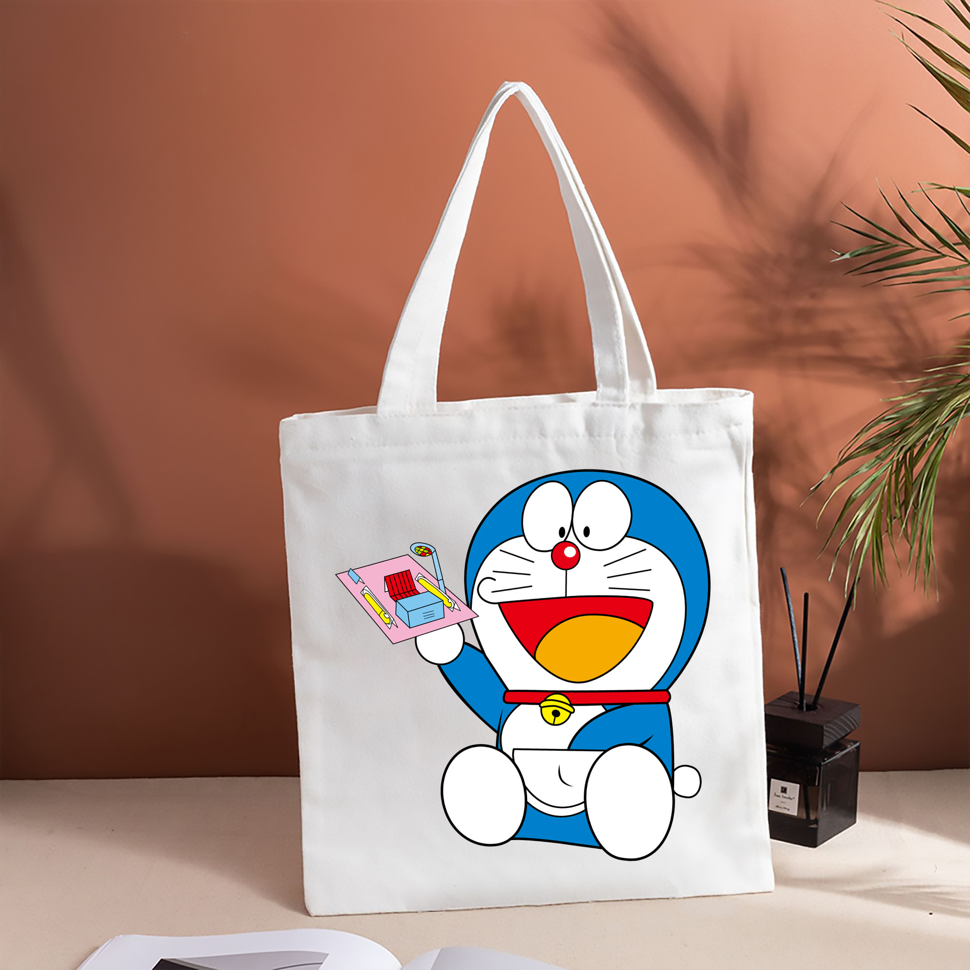 ドラえもん Doraemon 縦型キャンバス生地手提げバッグ　トートバッグ