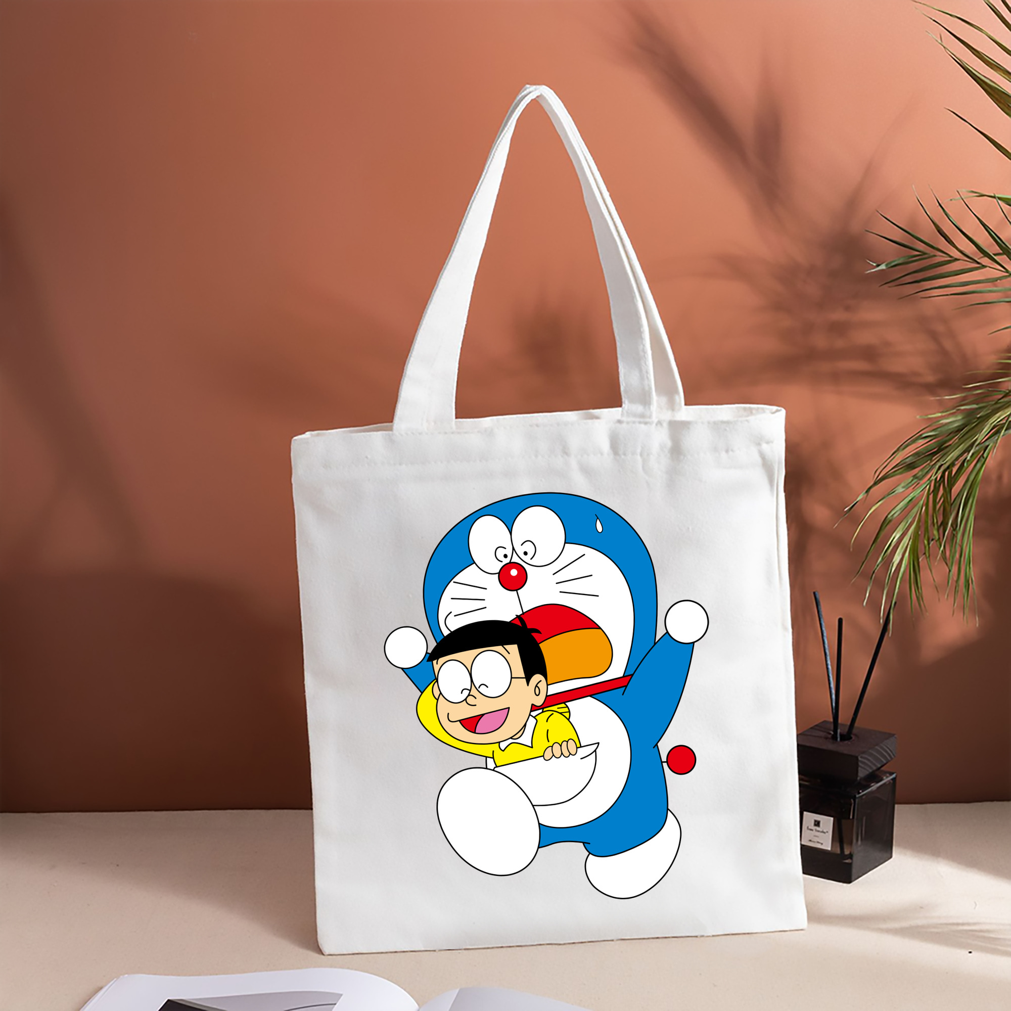 ドラえもん Doraemon 縦型キャンバス生地手提げバッグ　トートバッグ