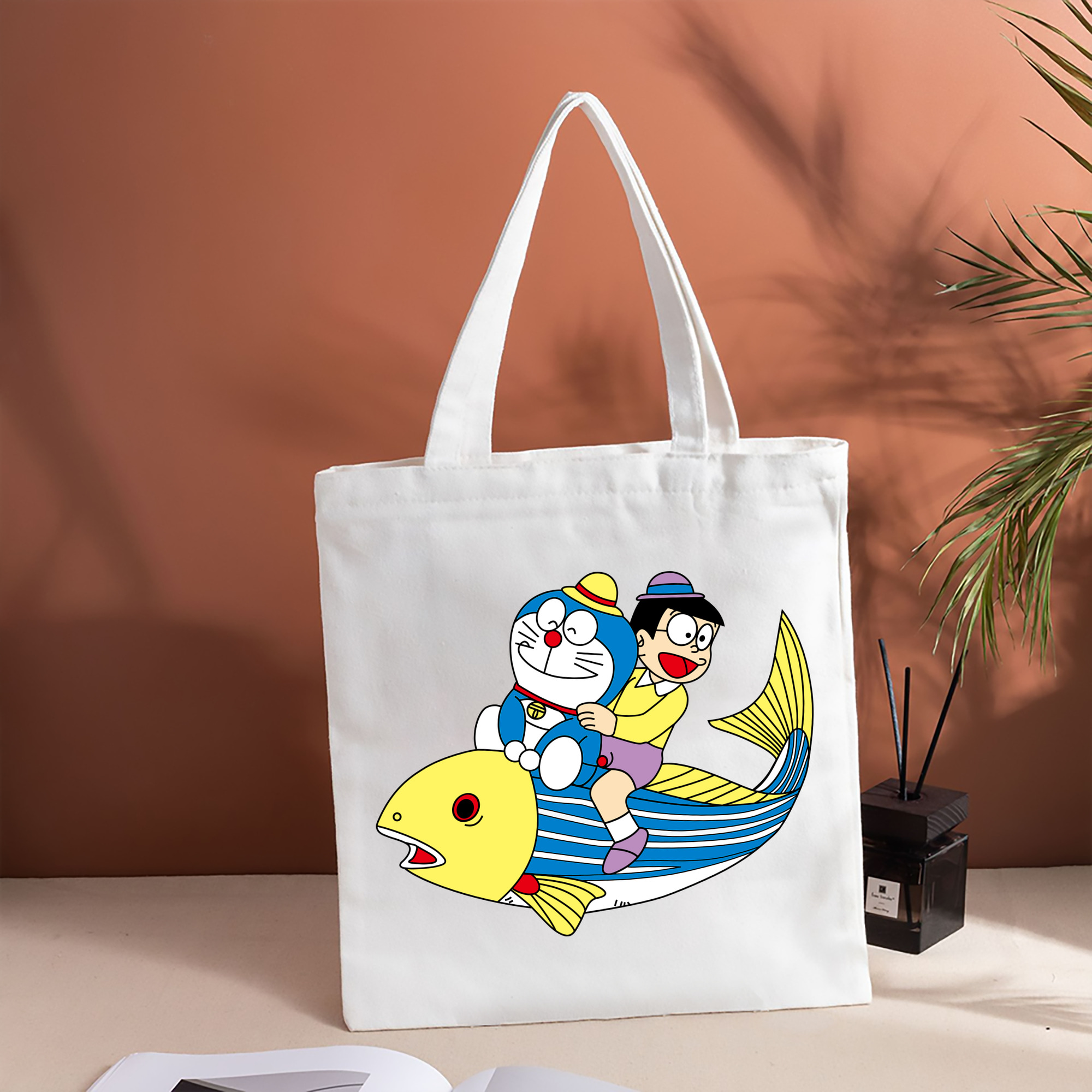 ドラえもん 野比 のび太 Doraemon Nobita Nobi 縦型キャンバス生地手提げバッグ　トートバッグ
