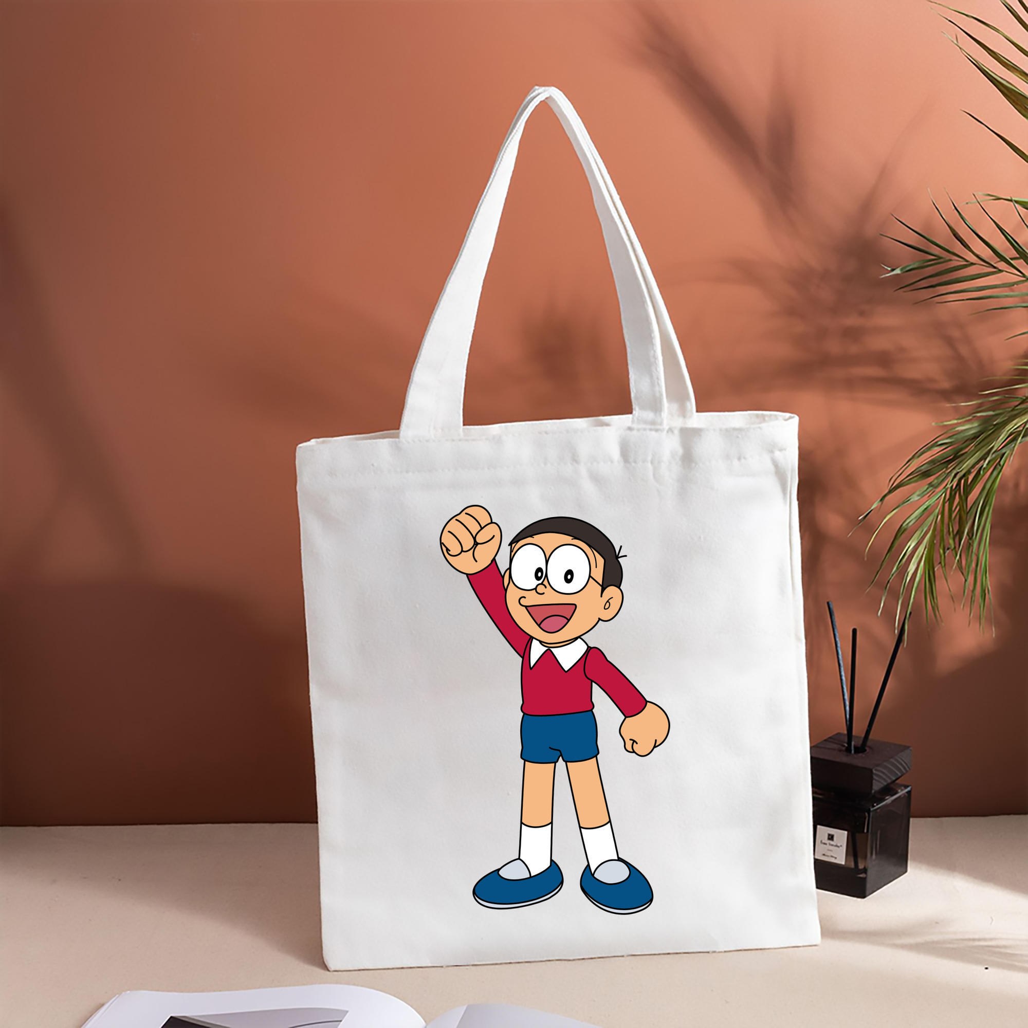 ドラえもん 野比 のび太 Doraemon Nobita Nobi 縦型キャンバス生地手提げバッグ　トートバッグ
