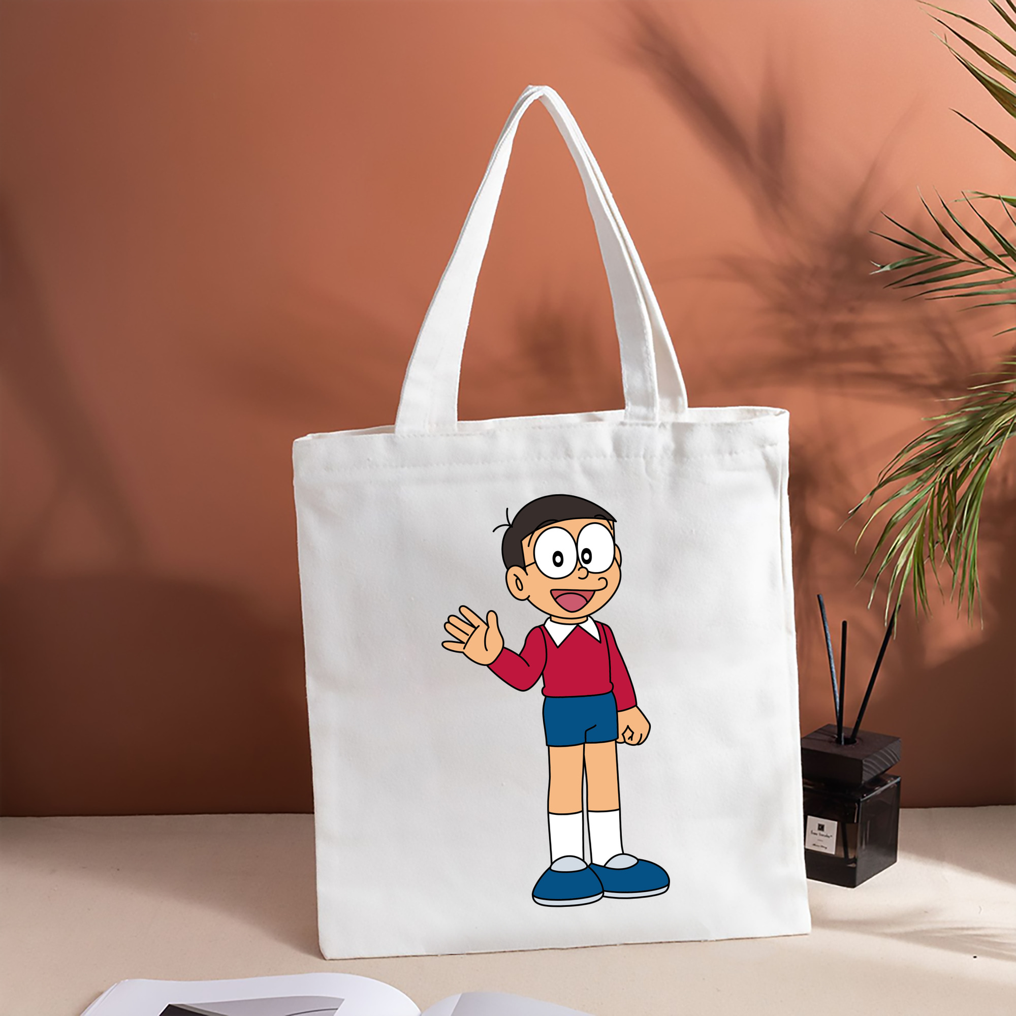 ドラえもん 野比 のび太 Doraemon Nobita Nobi 縦型キャンバス生地手提げバッグ　トートバッグ