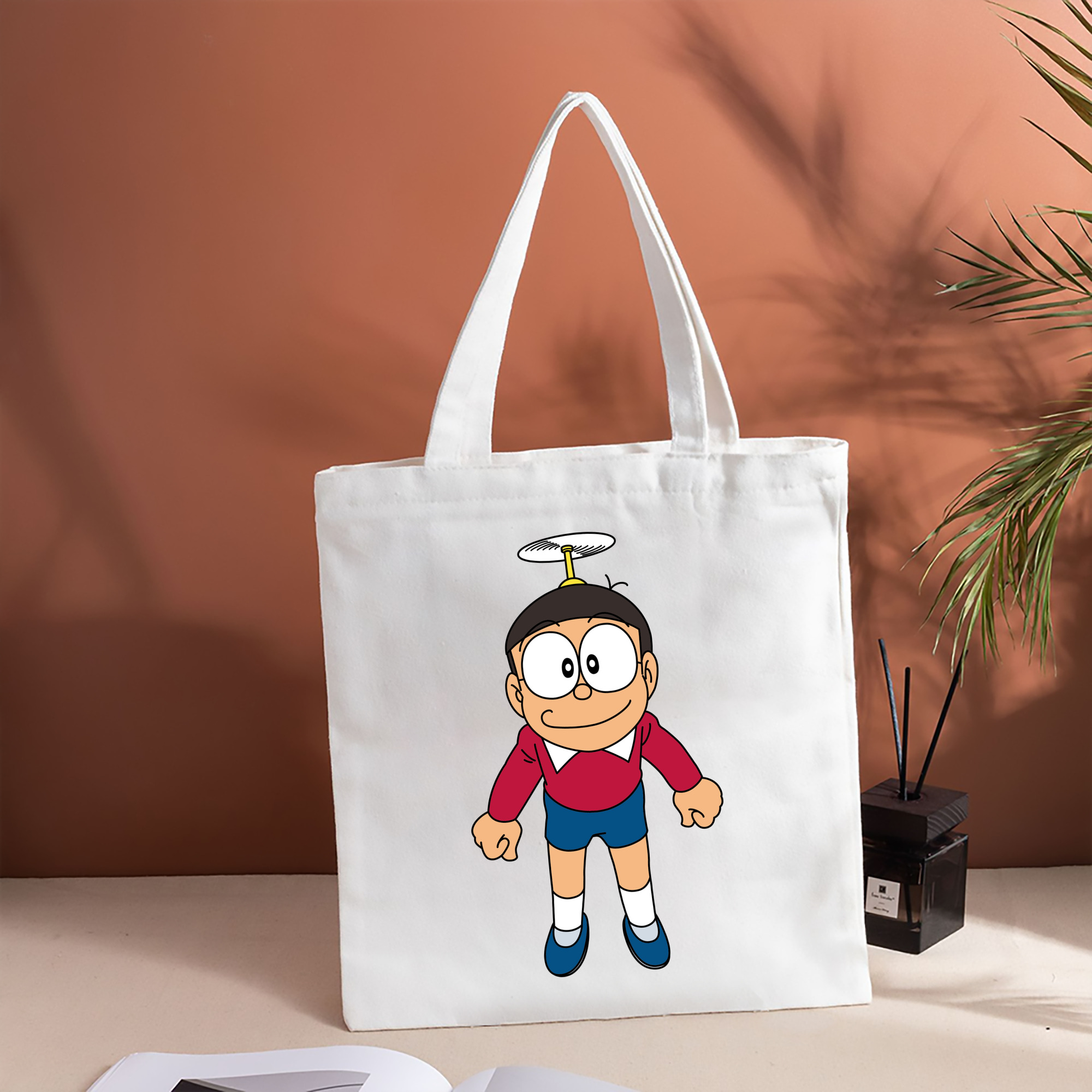 ドラえもん 野比 のび太 Doraemon Nobita Nobi 縦型キャンバス生地手提げバッグ　トートバッグ