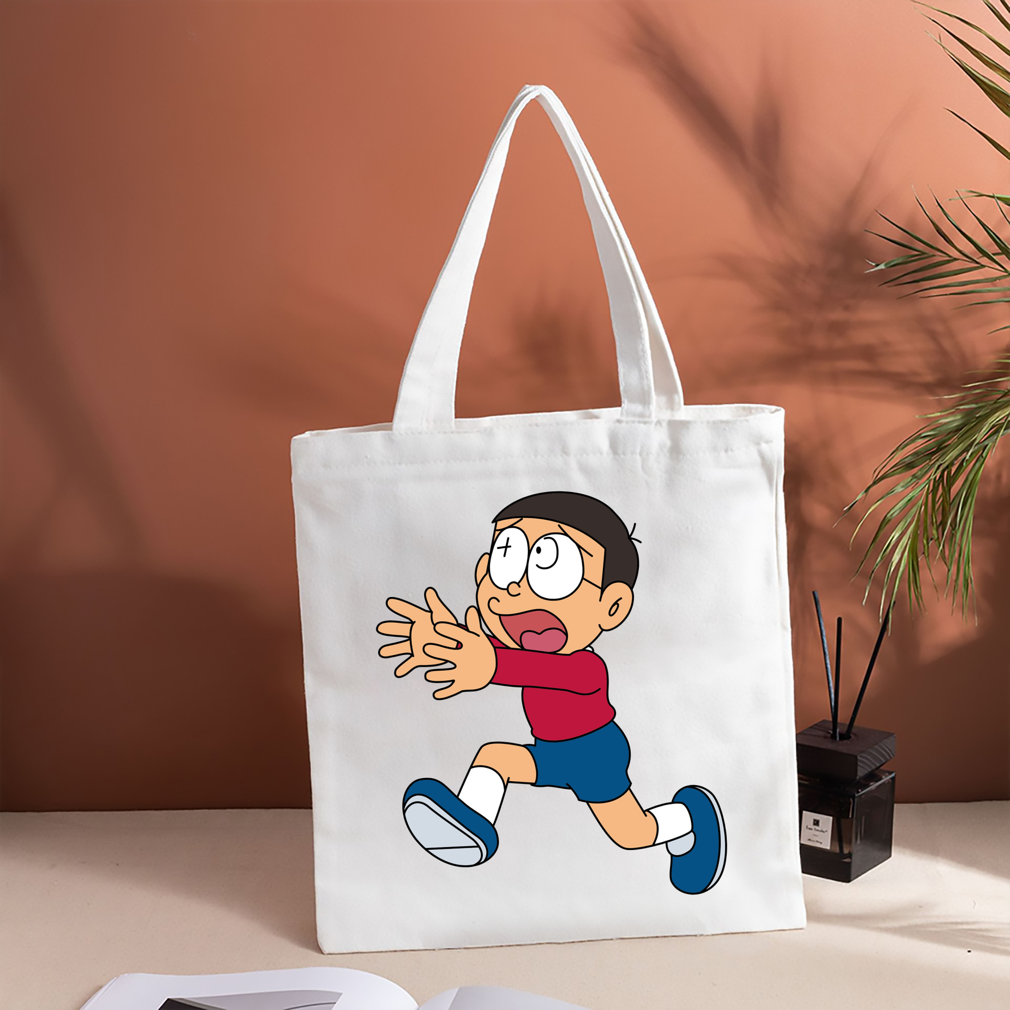 ドラえもん 野比 のび太 Doraemon Nobita Nobi 縦型キャンバス生地手提げバッグ　トートバッグ